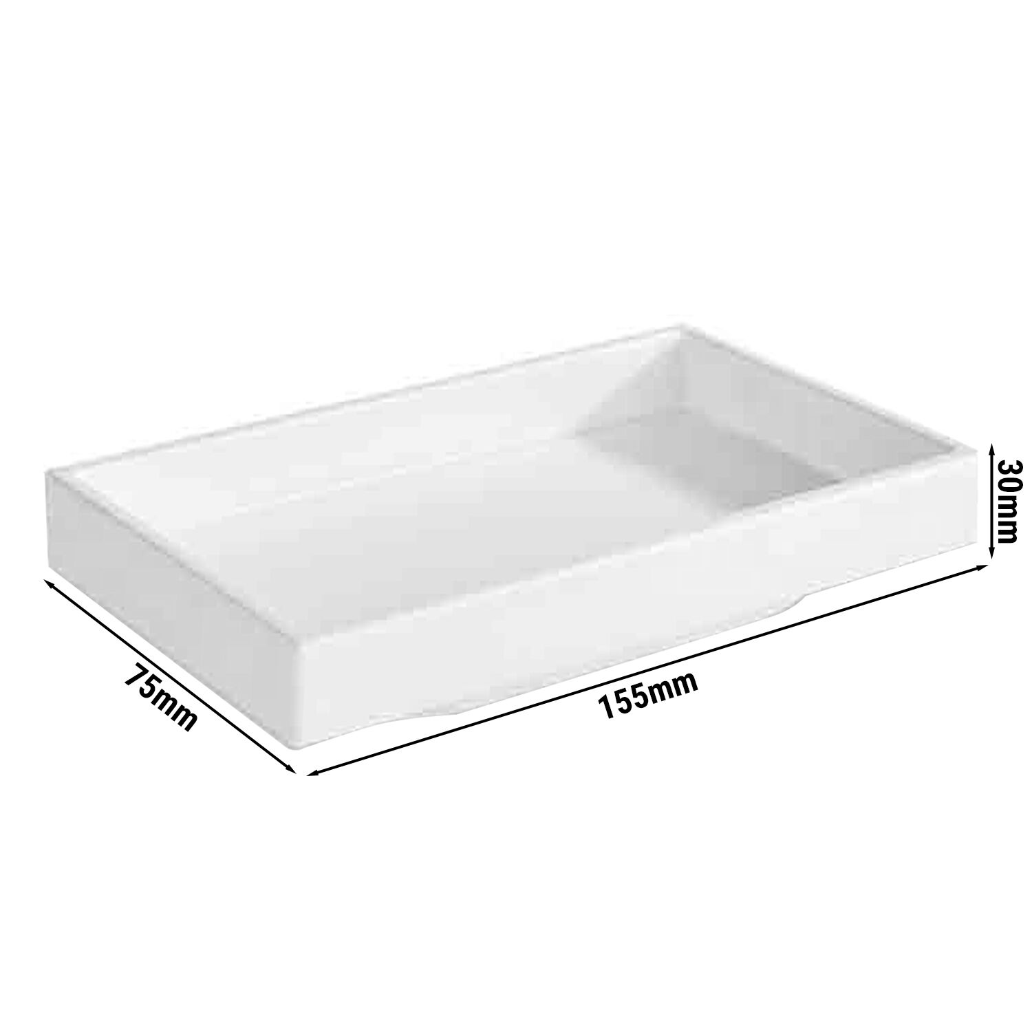(6 pcs) Coupe - ASIA PLUS - Mélamine - rectangulaire - 155x95mm - Profondeur : 30mm - 150ml - Blanc
