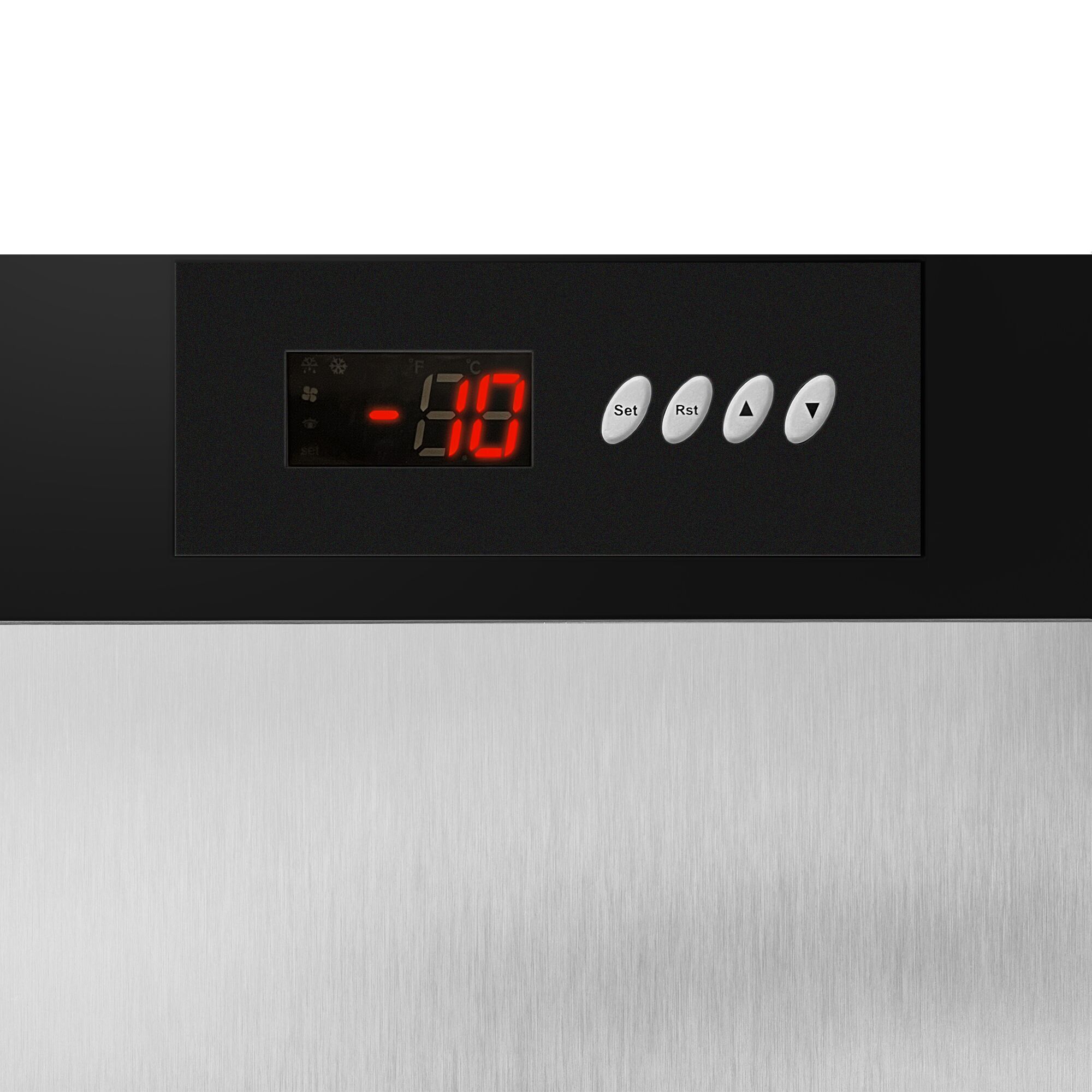 Frysskåp i rostfritt stål PREMIUM - 600 l - −25/−10 °C - 1 dörr - 6 hyllor