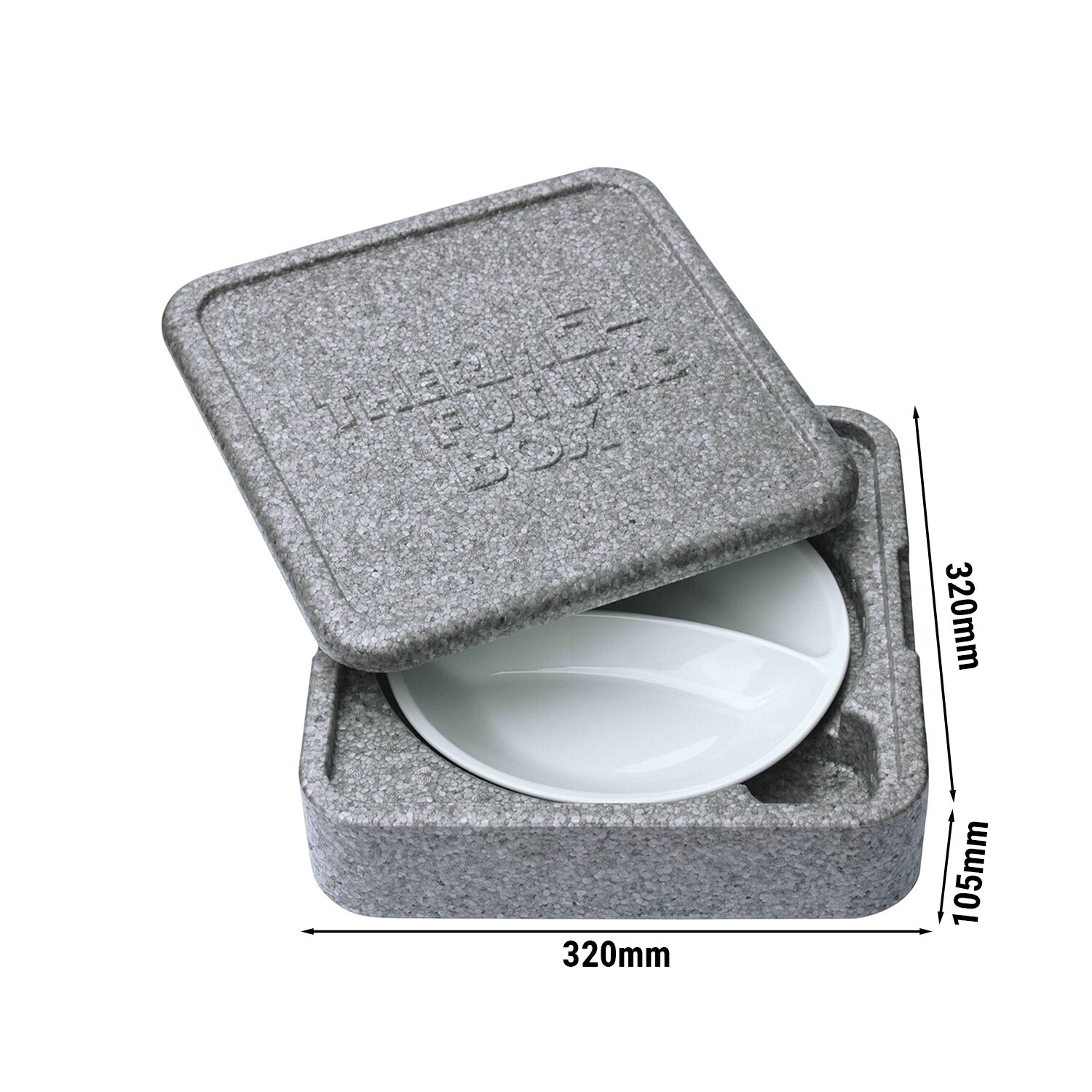 (20 pièces) THERMO FUTURE BOX | Thermobox PLATTER - Gris