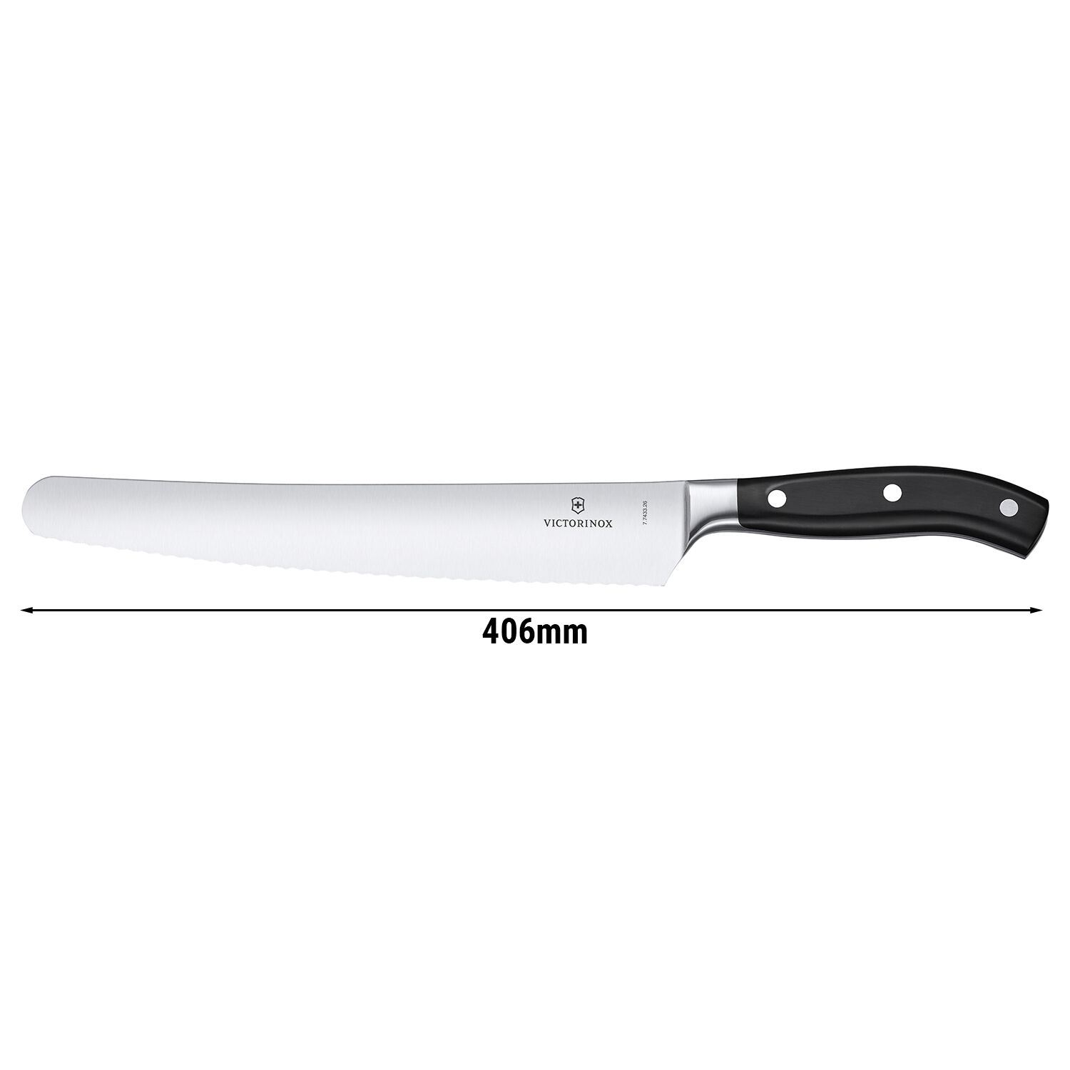 VICTORINOX | GRAND MAÎTRE - Couteau à pain et à pâtisserie avec lame ondulée - Lame: 260 mm