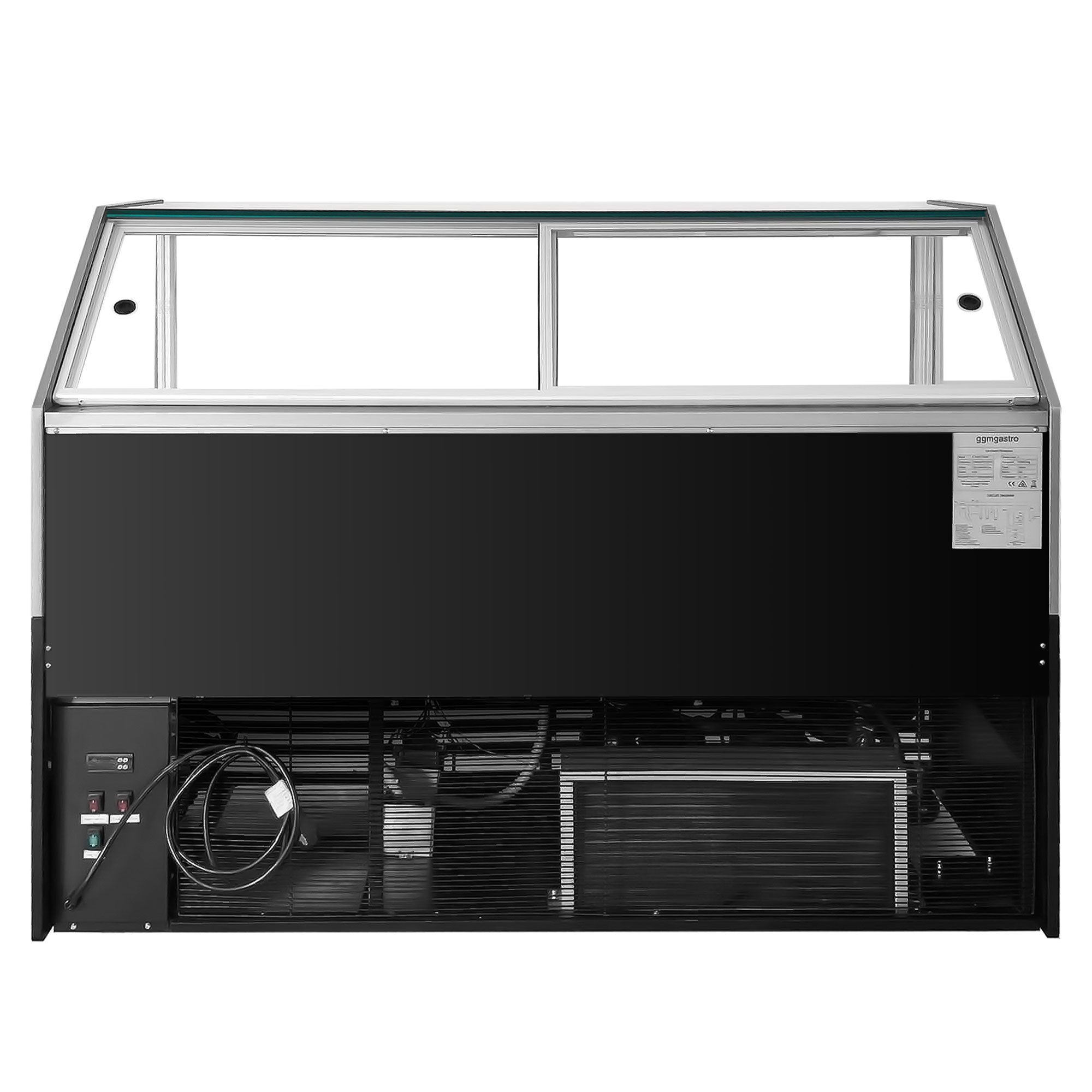 Vitrine à glace THEO – 1736 mm – refroidissement ventilé – pour 18 bacs à glace de 5 litres – Noir