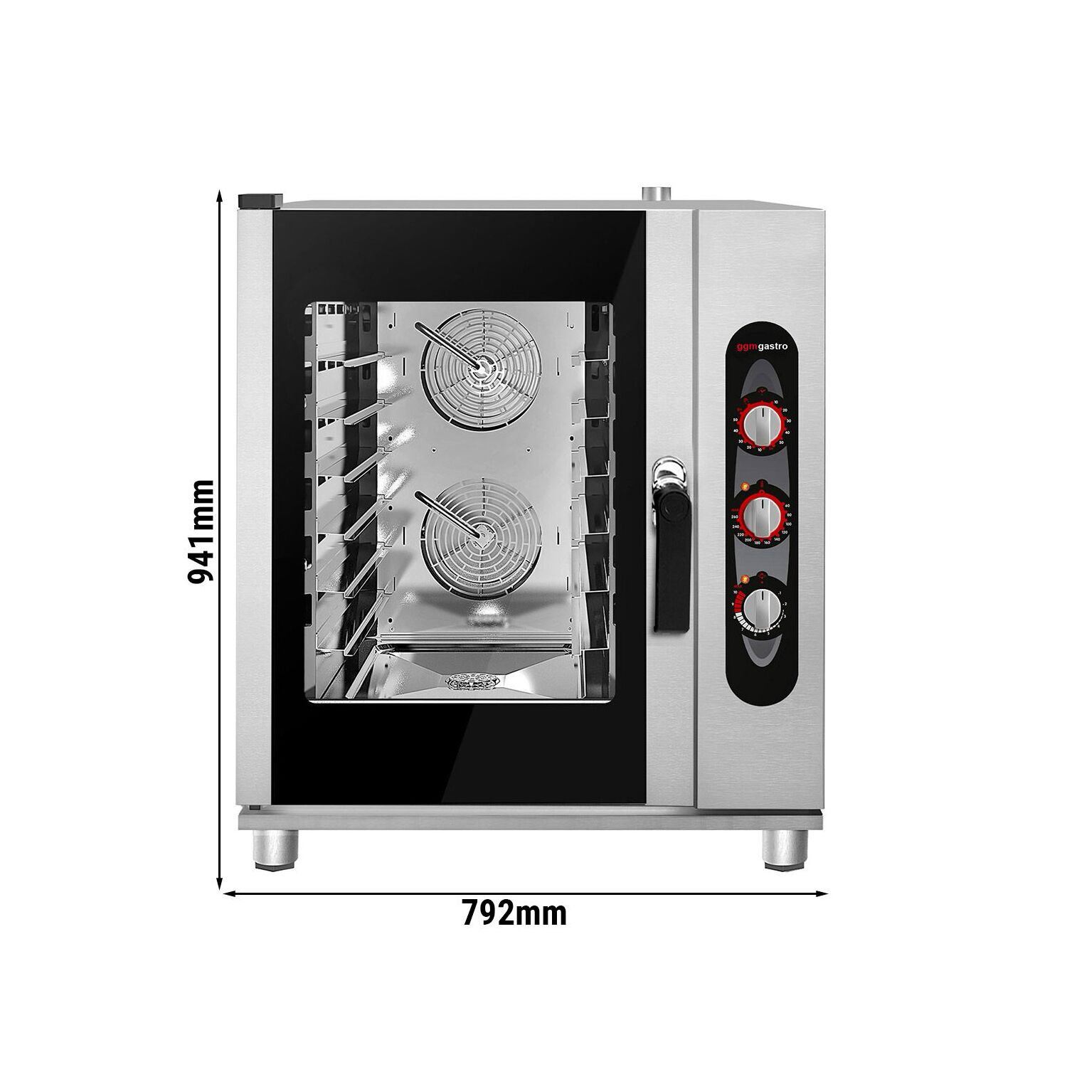 Commercial Electric Bakery Combi Oven – 6-Tray 600×400mm EN - Manual Controls - Direct Steam