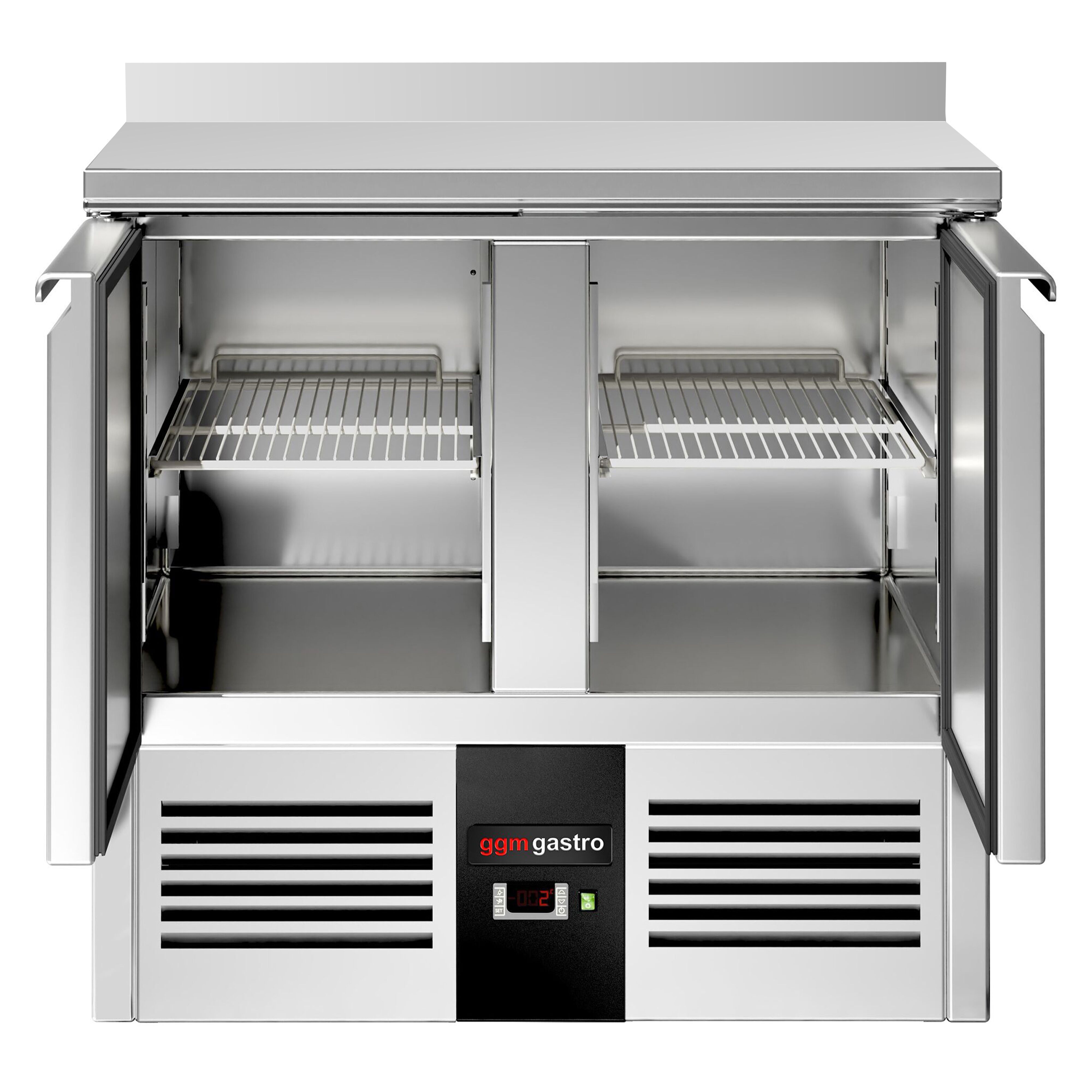 Commercial Counter Fridge PREMIUM - 900x700mm - with 2 doors - with upstand - capacity 240 litres