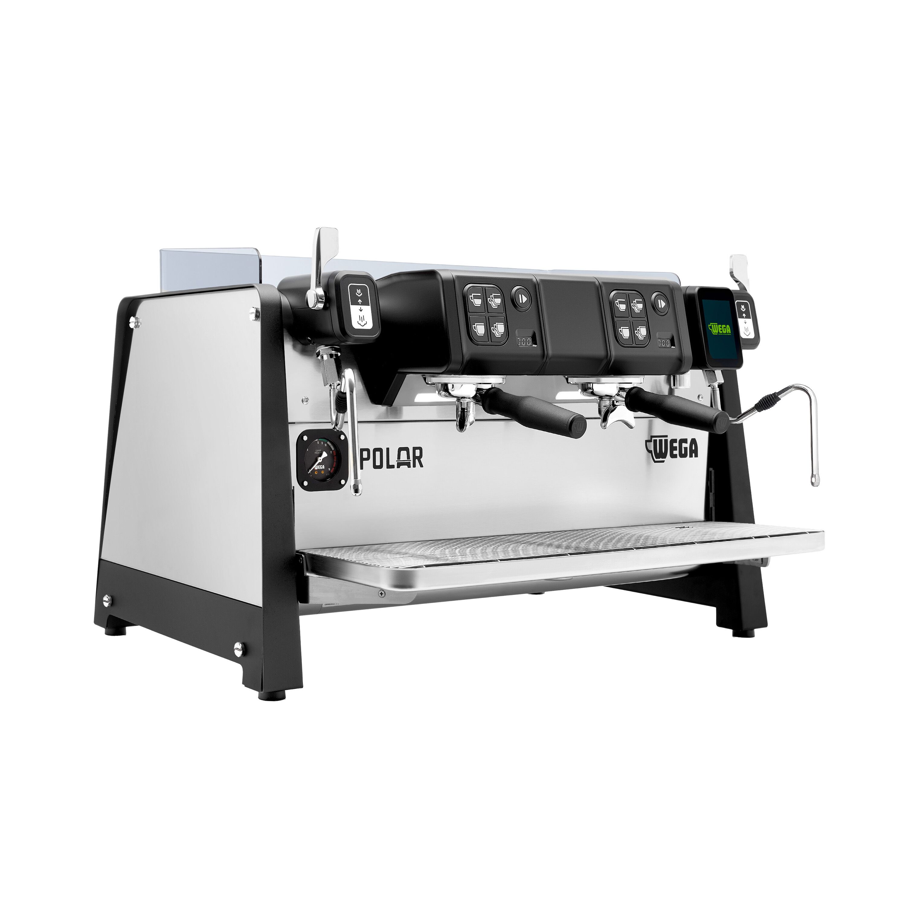 WEGA | Polar - Siebträgermaschine - 2 Gruppig - 5,2 kW - mit Shot Counter - Touch - Edelstahl