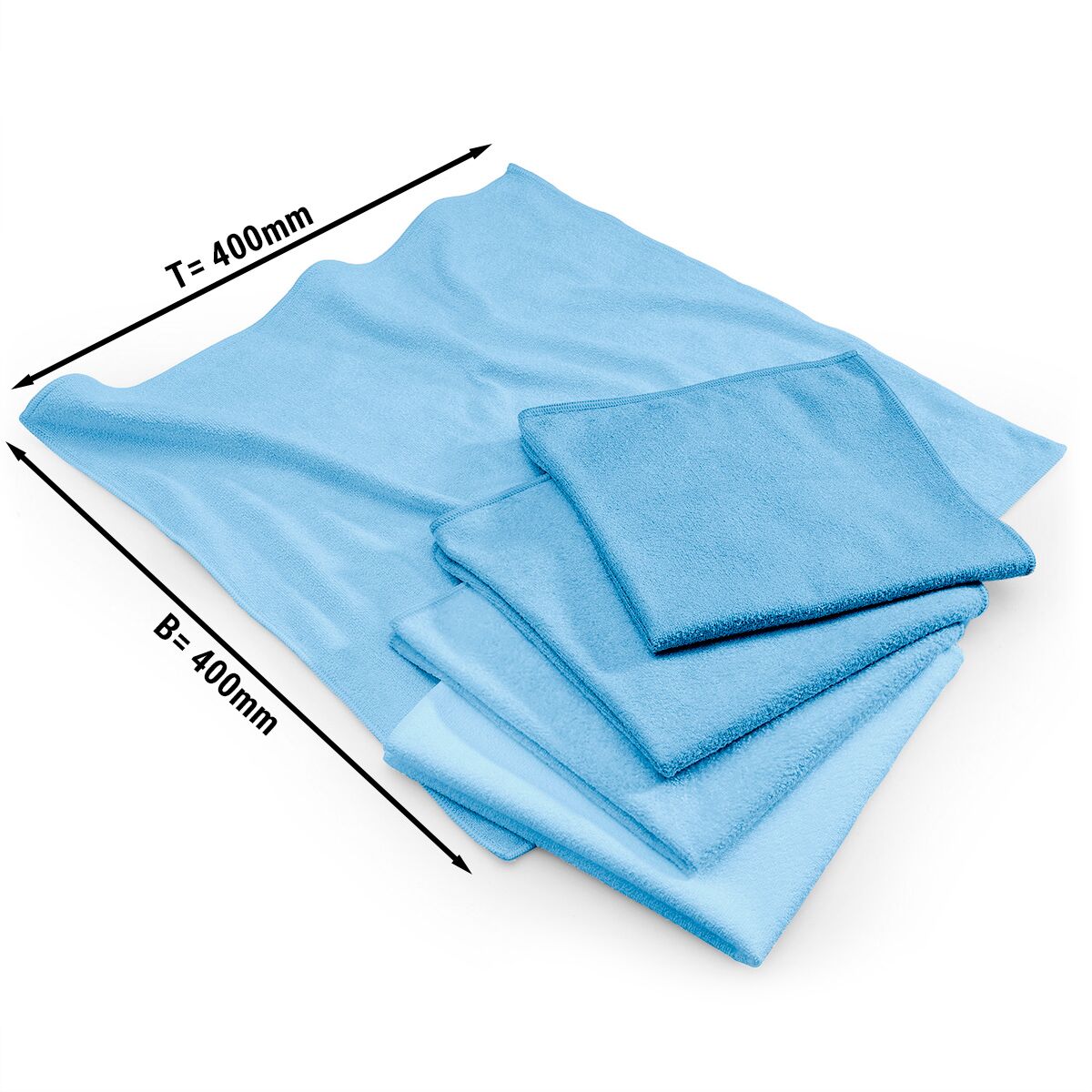 (10 pcs) Chiffons en microfibre - 400x400mm - Bleu