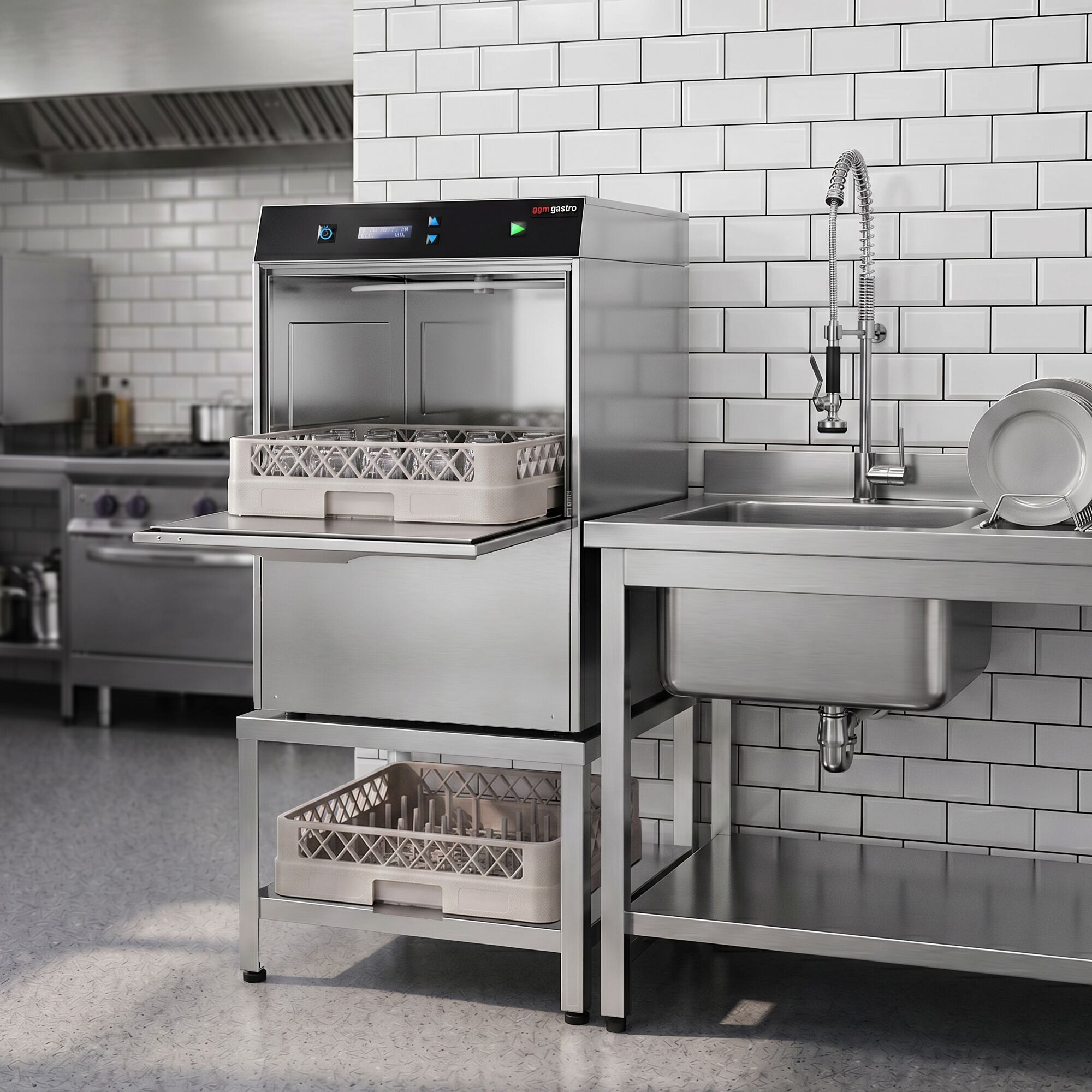 Warewasher Stand - for GLS series dishwashers - 475x465mm - H: 495mm
