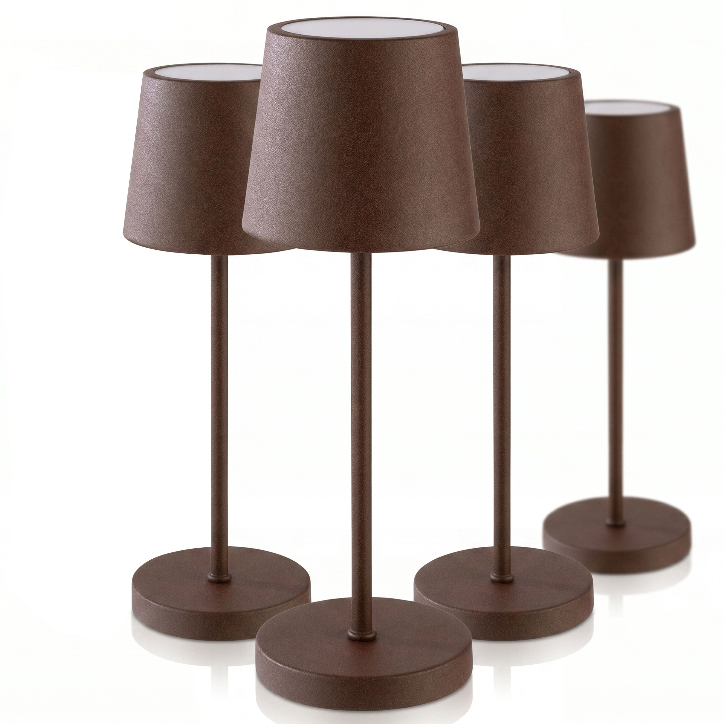 (4 pièces) Lampe de table – MERLE – dimmable en 3 niveaux – Ø 110 mm – Rouille