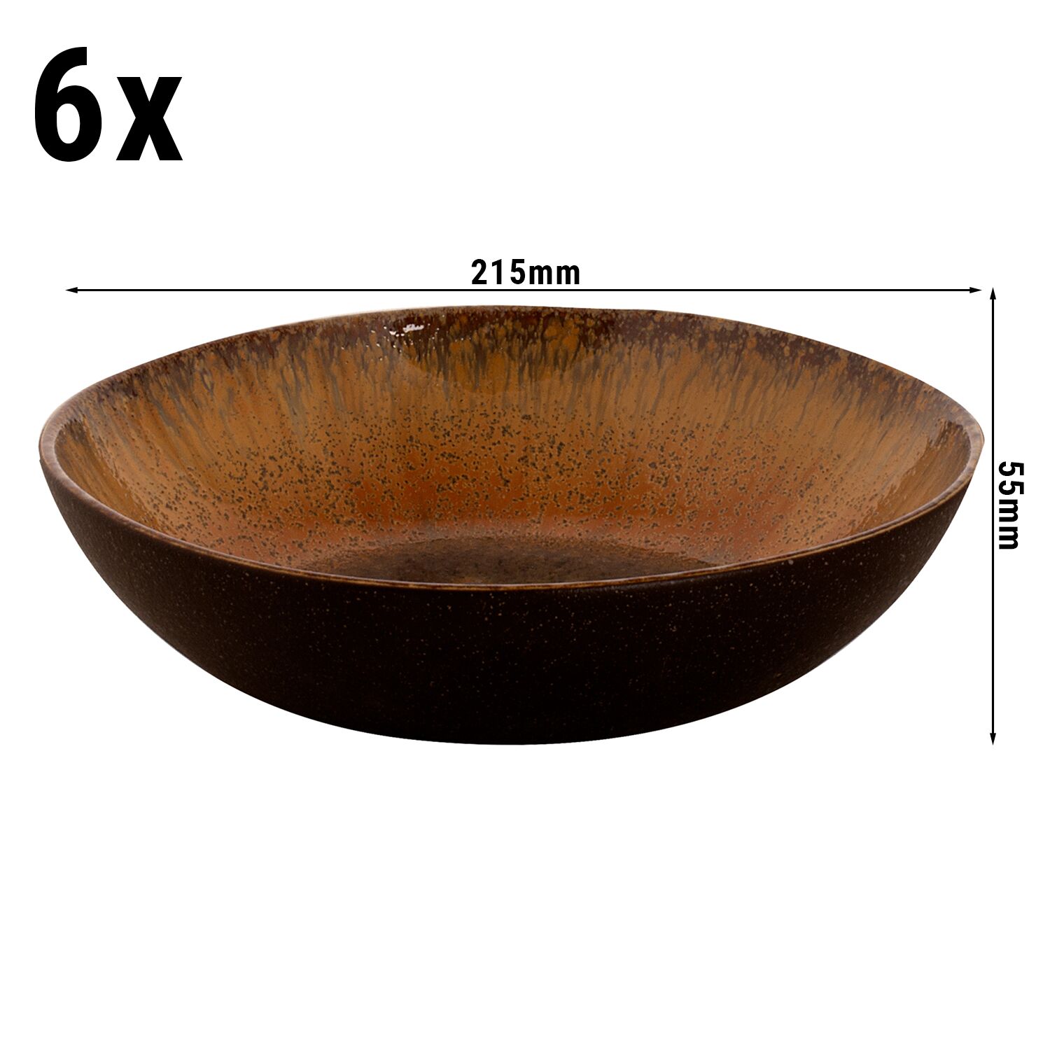 (4 Stück) CECIL - Bowl / Tiefer Teller - Ø 210mm - Braun