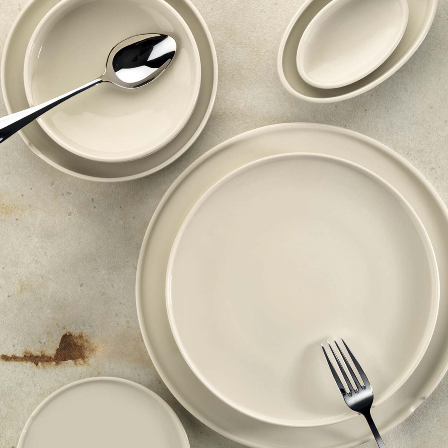 (12 pièces) CHEF TASTE OF - Assiettes / Plateaux - plat - Ø 320 mm - Crème