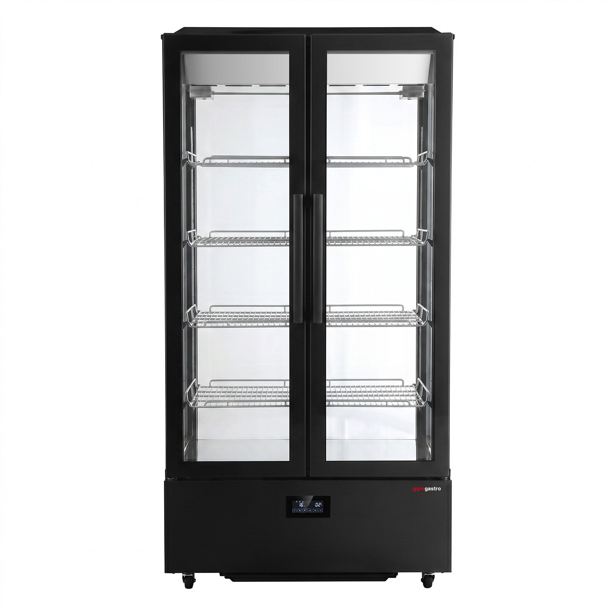 Panoramavitrine - 750 Liter - mit 4 Ablagen - LED Beleuchtung