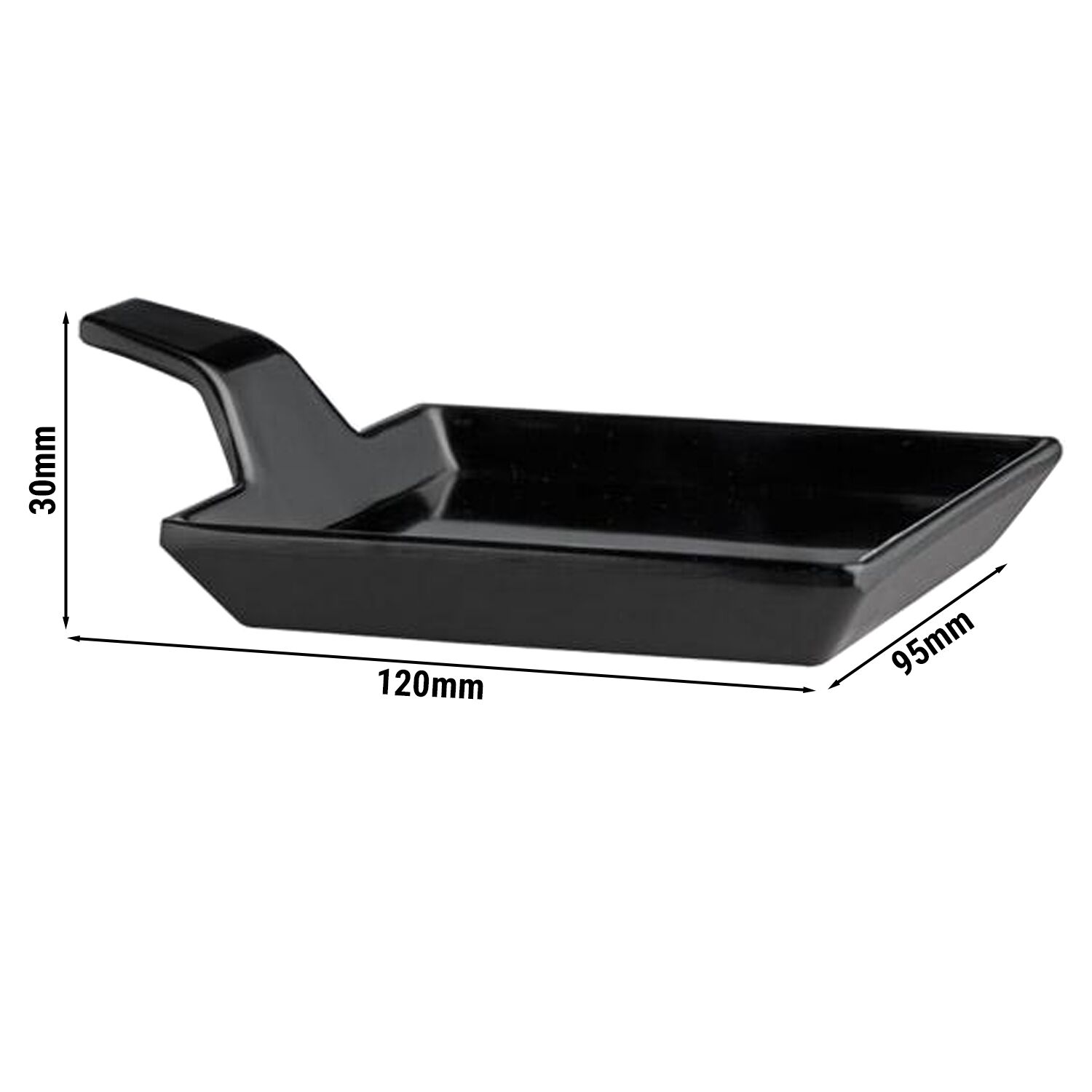 (24 Pièces) Assiette Fingerfood - FLYING BUFFET - Mélamine - 120 x 95 mm - Avec Poignée