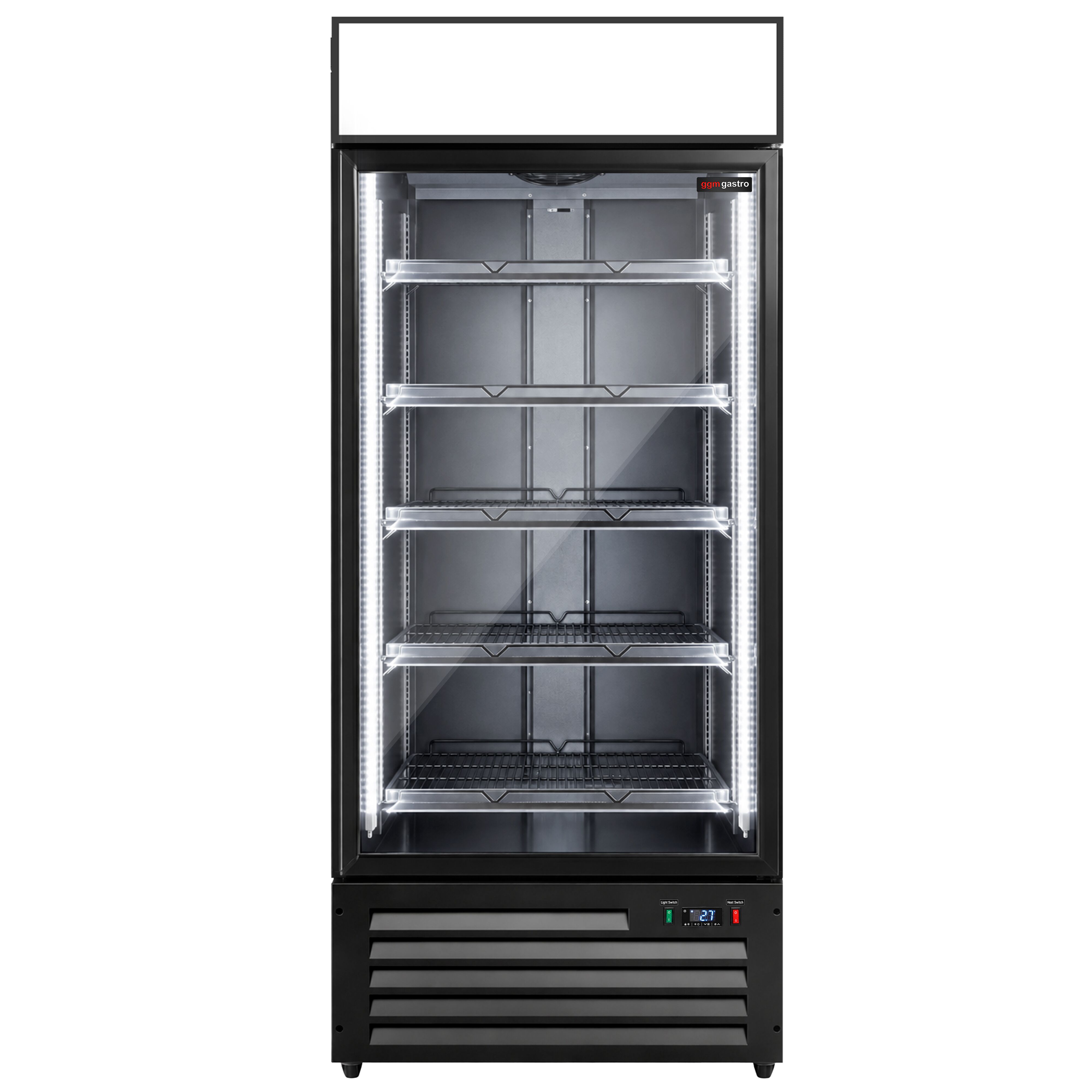 Beverage fridge - 800 litres - with 1 glass door & advertising display