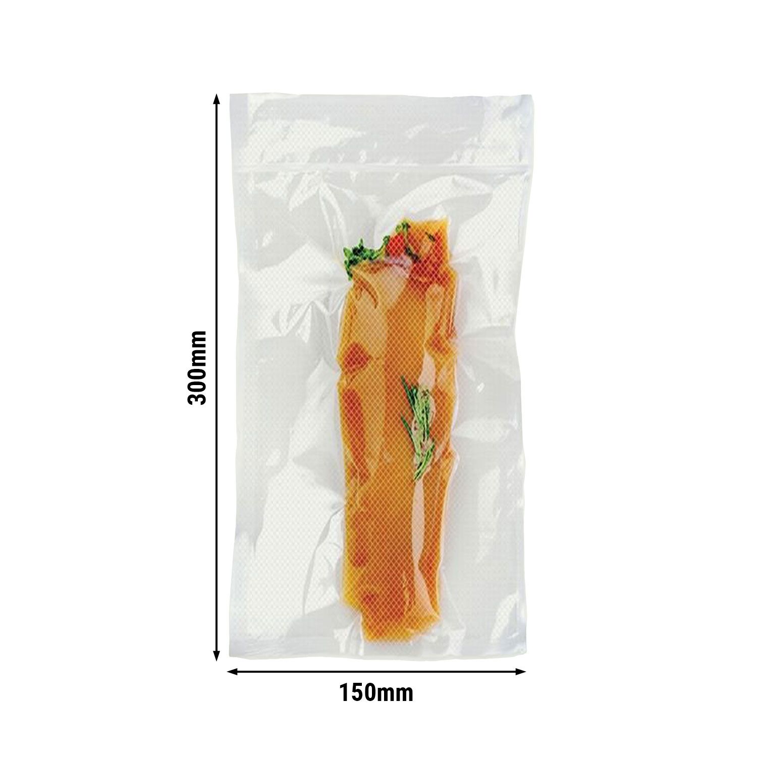 (2000 pcs) Sacs sous vide - gaufrés - PA/PE - 150x300mm - Épaisseur : 90µm