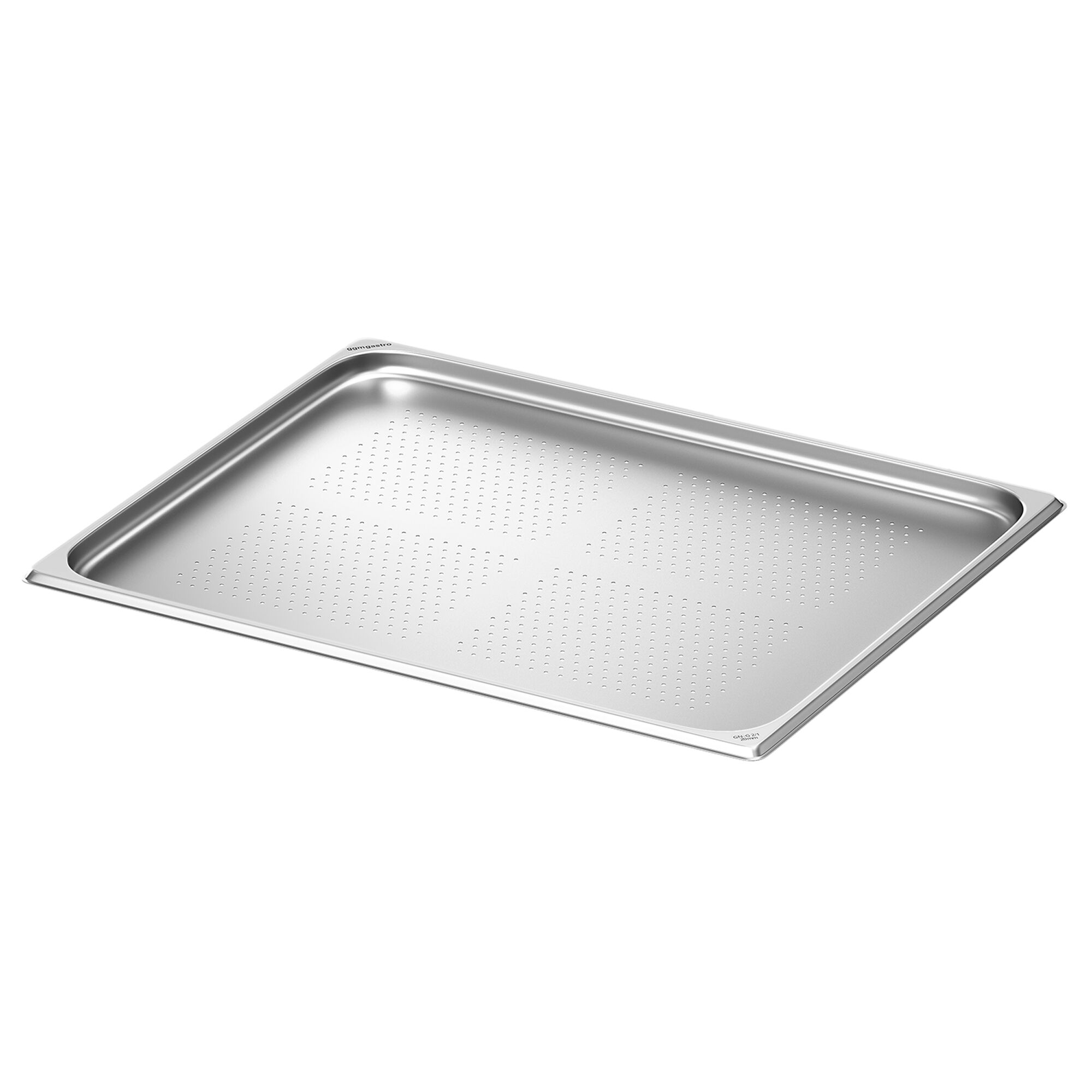 (6 Stück) Edelstahl-Behälter GN 2/1 - gelocht - Höhe: 20mm