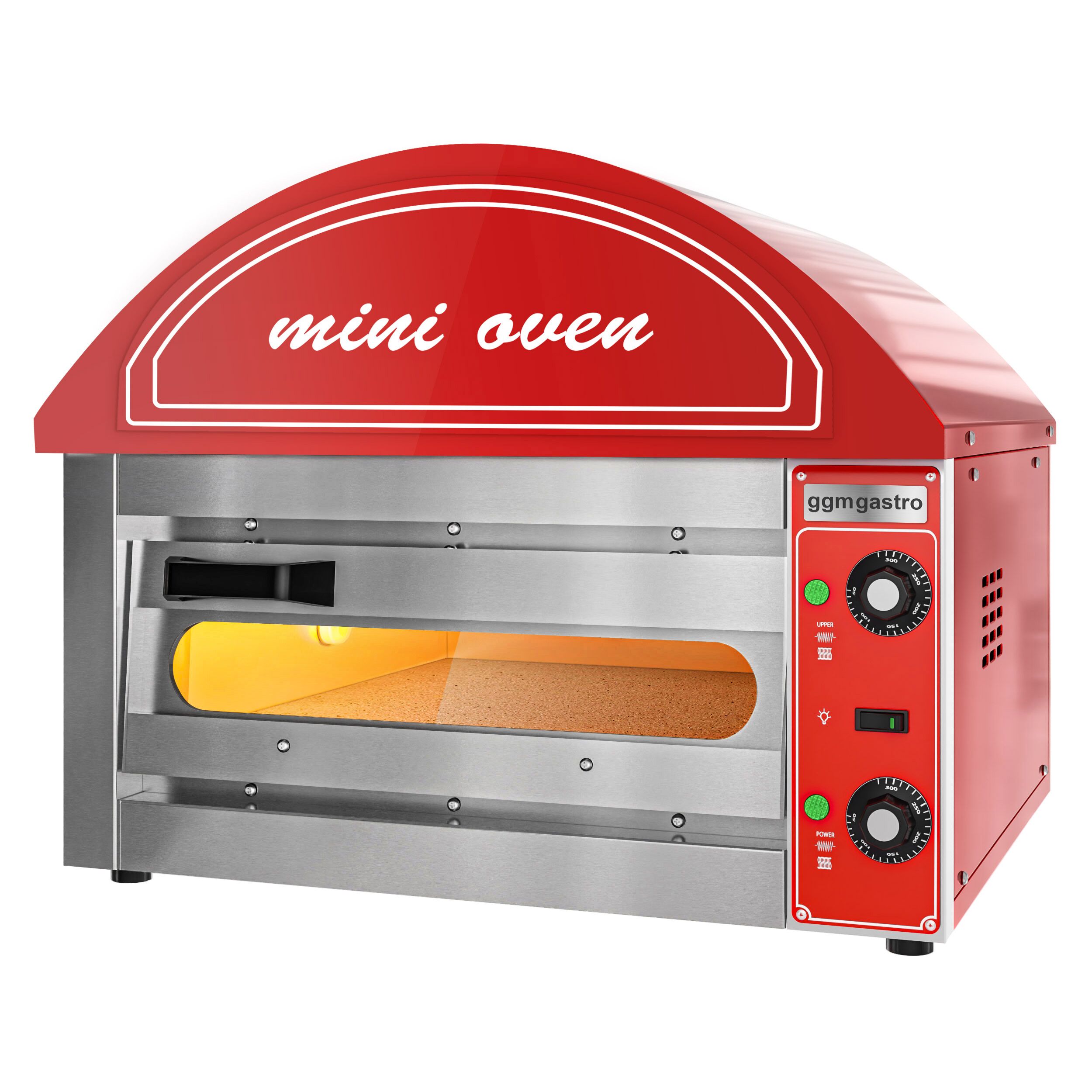Electric Deck Pizza Oven - Single Deck - 1 - Ø 34cm (13.4") - 230V Single Phase - Mechanical Controls - Black - up to 280°C