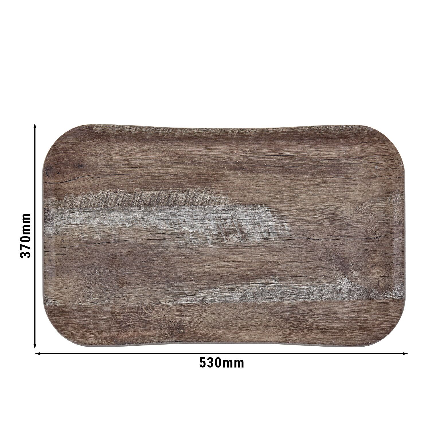 (12 pieces) CAMBRO | CENTURY™ Fibreglass Serving Tray – 530×370 mm – Dark Oak Wood Effect