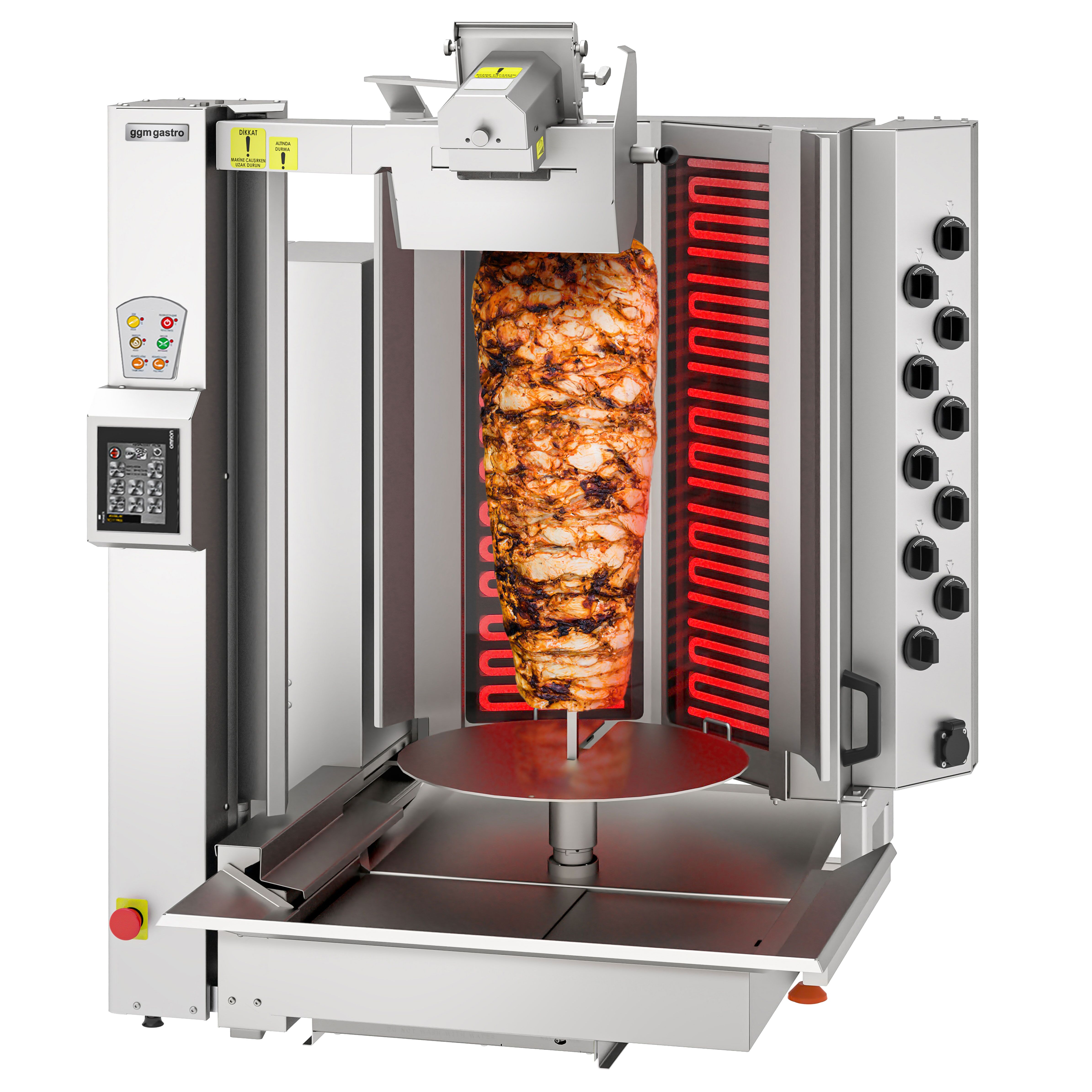 Electric Automatic Doner Kebab Grill - 10 Burner - up to 150kg - 16kW - incl. 1 skewer & grease tray