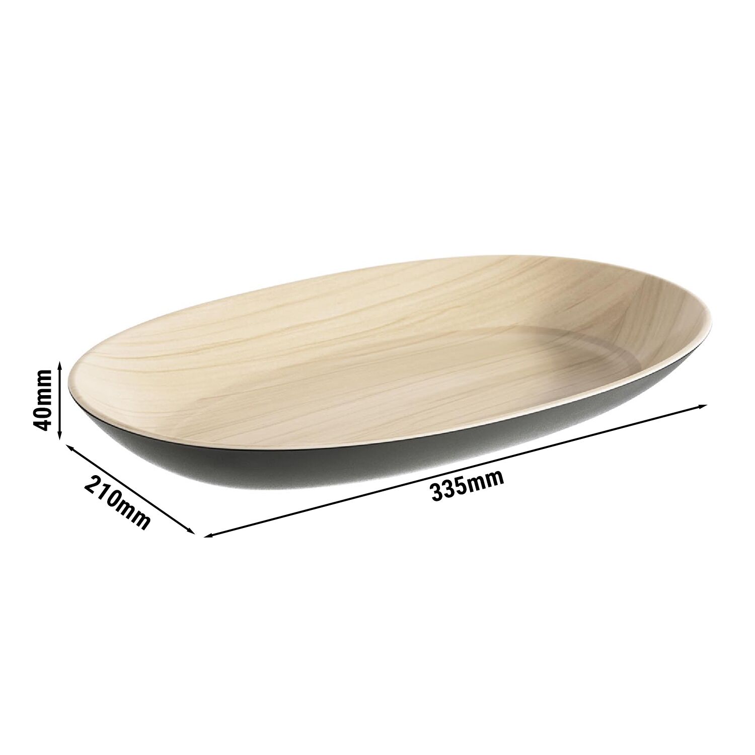 (6 pièces) Bol - FRIDA - Mélamine - 1,2 litre - 335 x 210 mm - Noir