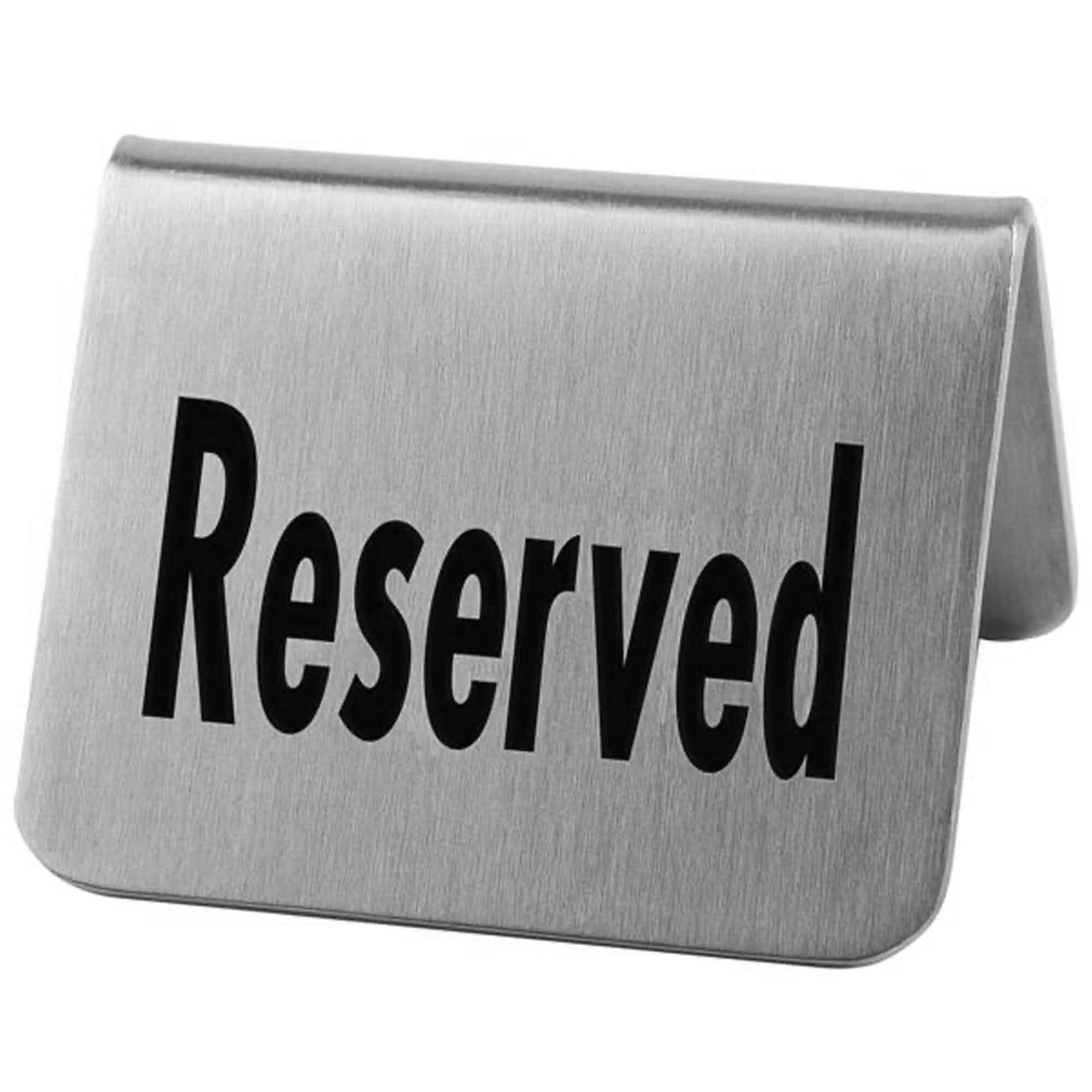 (6 pièces) Présentoir de Table - Lot de 2 - "Reserved" - Inox - 55x50 mm