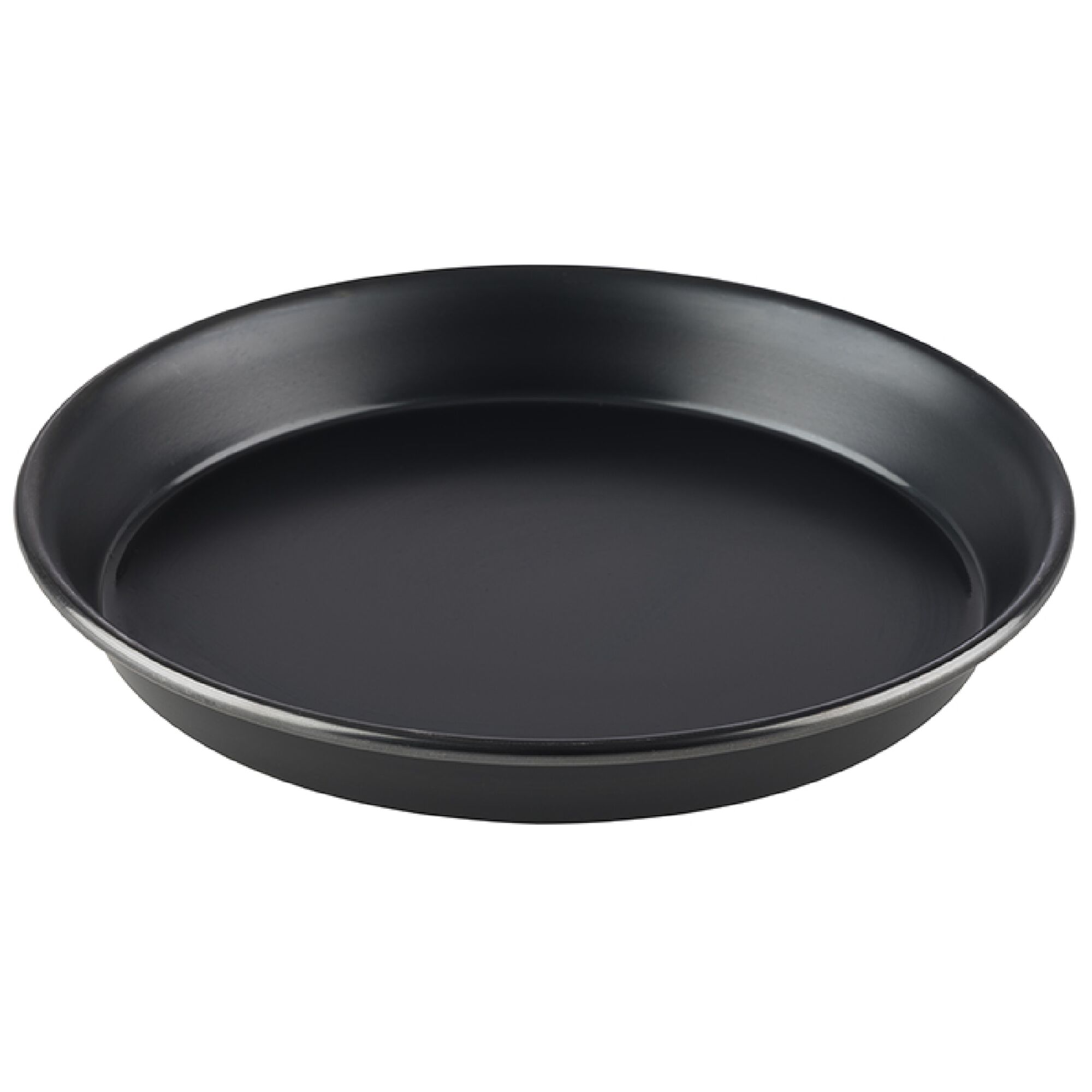 (10 stuks) Pizzaplaat - blauw plaatstaal - met opstaande rand - Ø180mm - hoogte: 25mm - zwart