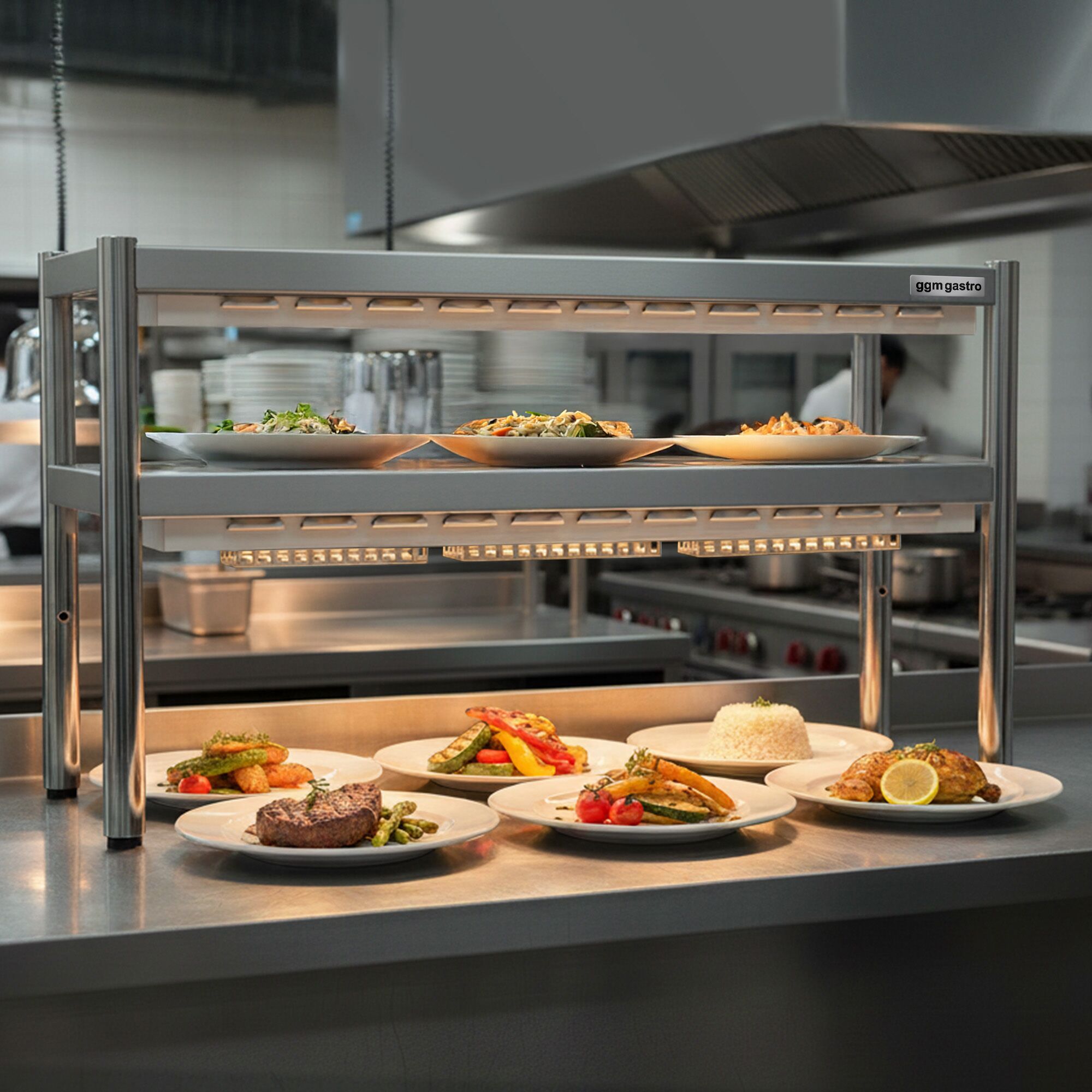GGM Gastro Wärmebrücke Premium - 1800mm Edelstahl Speisenwärmer