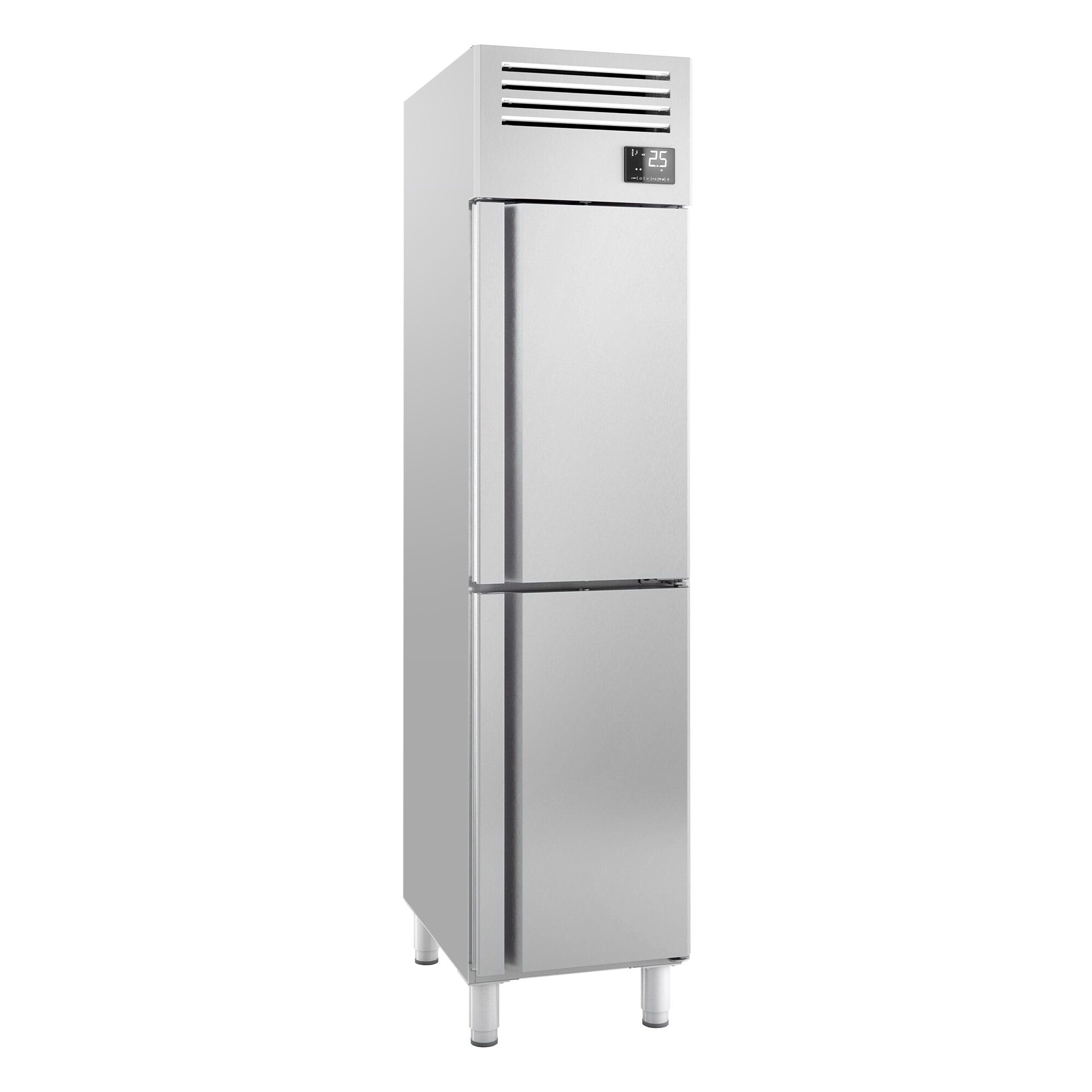 Upright Fridge Stainless steel PREMIUM PLUS - GN 1/1 - 325L - with 2 doors
