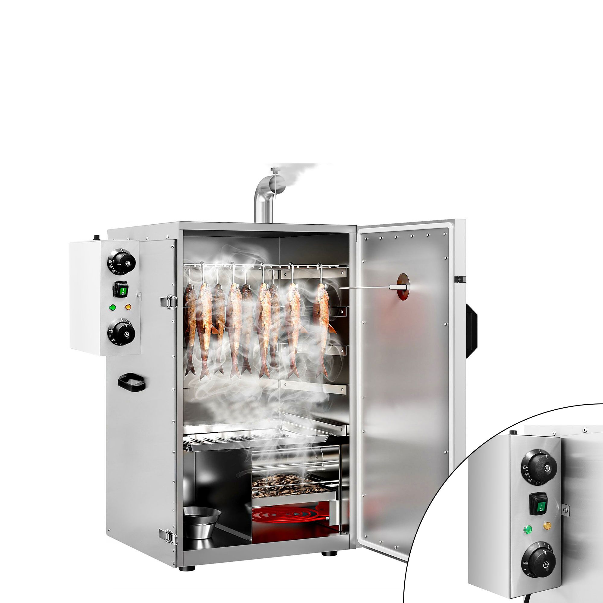 Compact Fumoir électrique professionnel - Commande mécanique - 4 grilles - 410x450mm