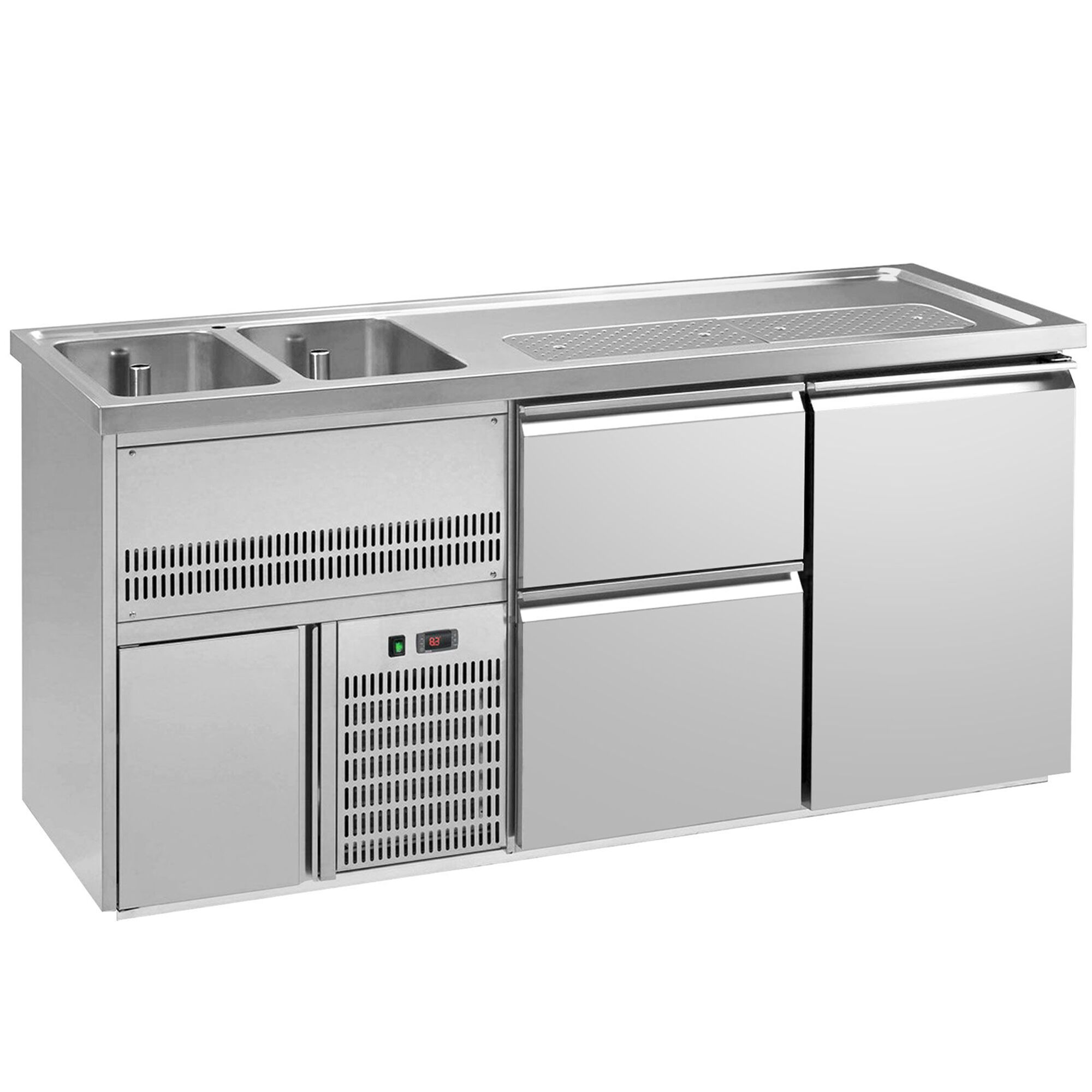 Comptoir à bière Premium PLUS – 1950 × 700 mm – 1 porte & 2 tiroirs