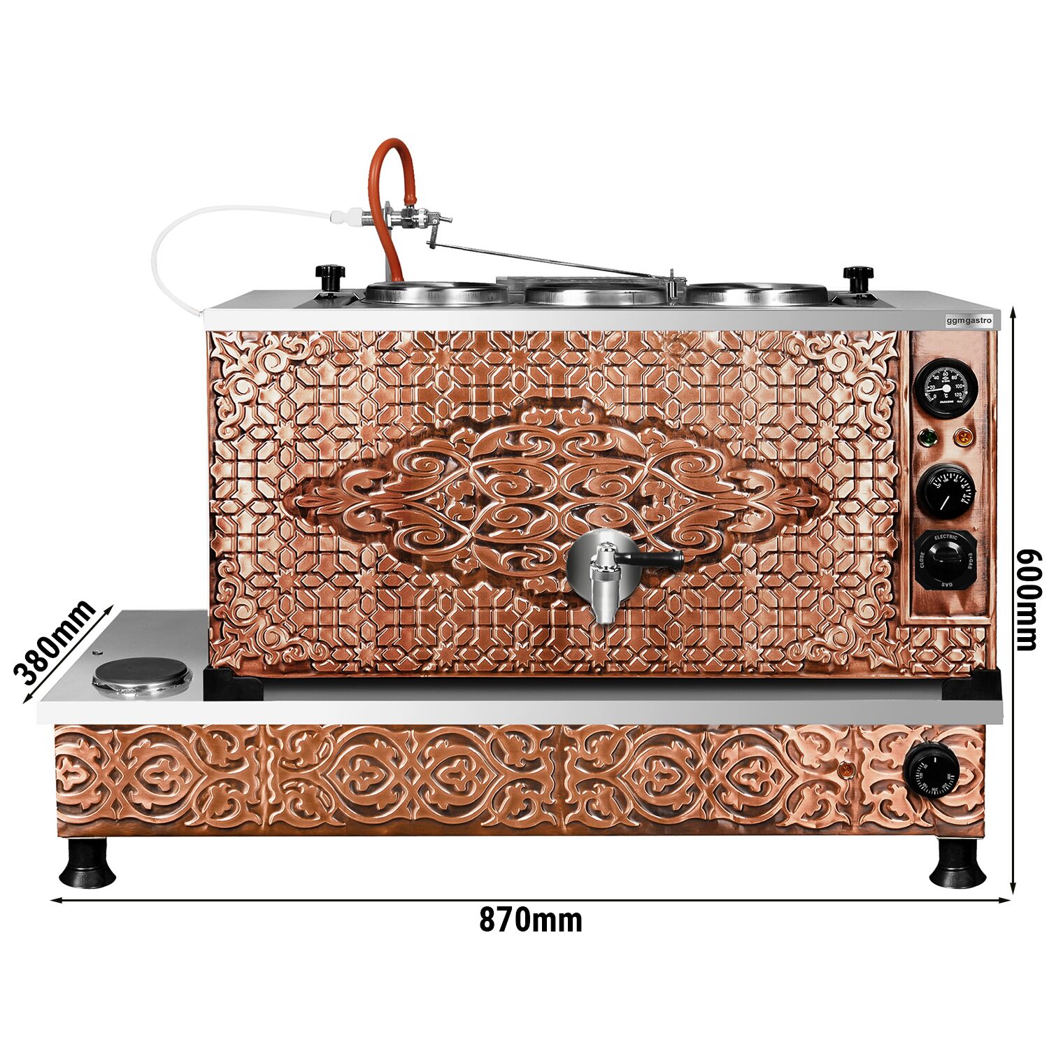 Commercial Electric Copper Tea Urn - 870mm - 33 Litres