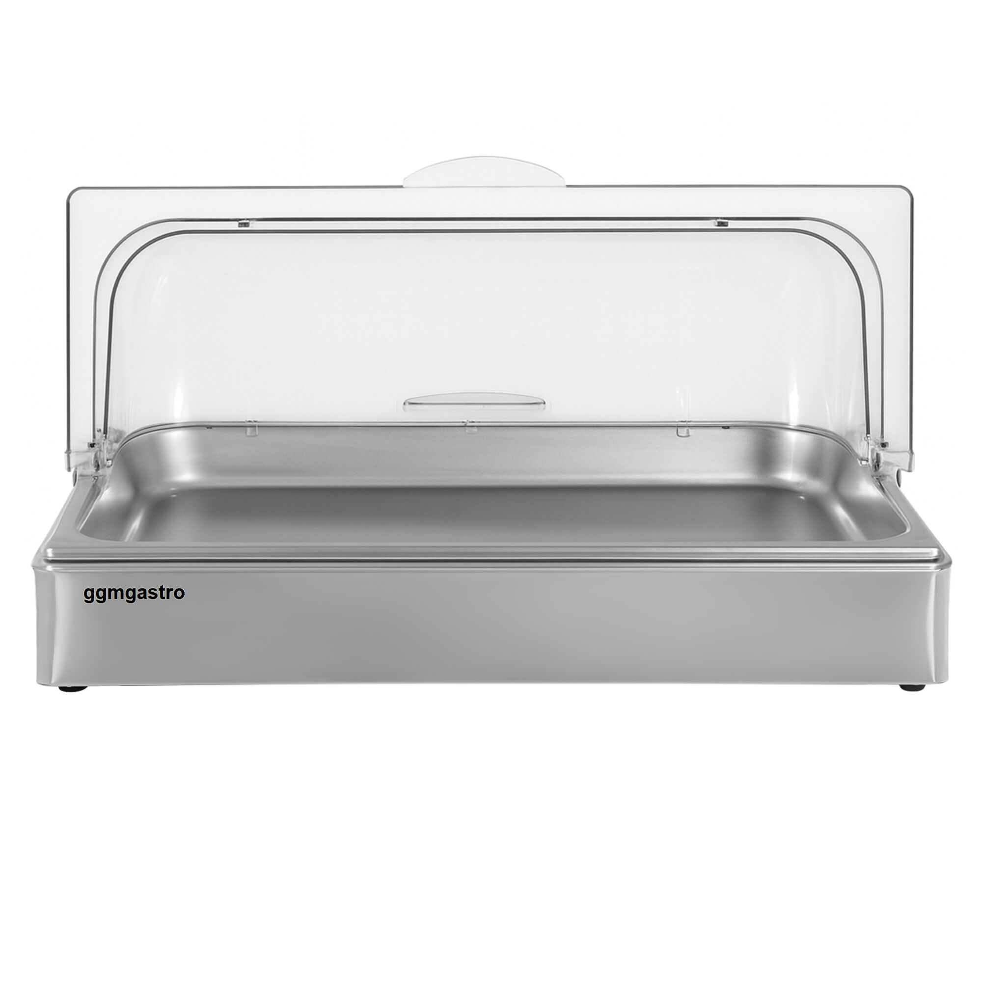 Cloche roll-top - Dôme - GN 1/1 - Acier inoxydable - set 2 pièces - 540x335mm - Hauteur:255mm - incl. bac GN 1/1 - avec capot en plastique