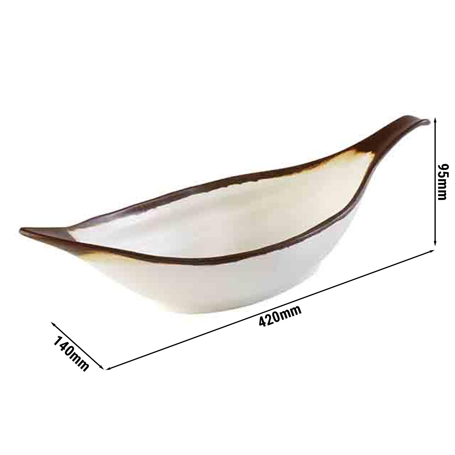 (6 pcs) Coupe - CROCKER - Mélamine - 0,65L - 420x140mm - Profondeur : 95mm - Blanc/Brun