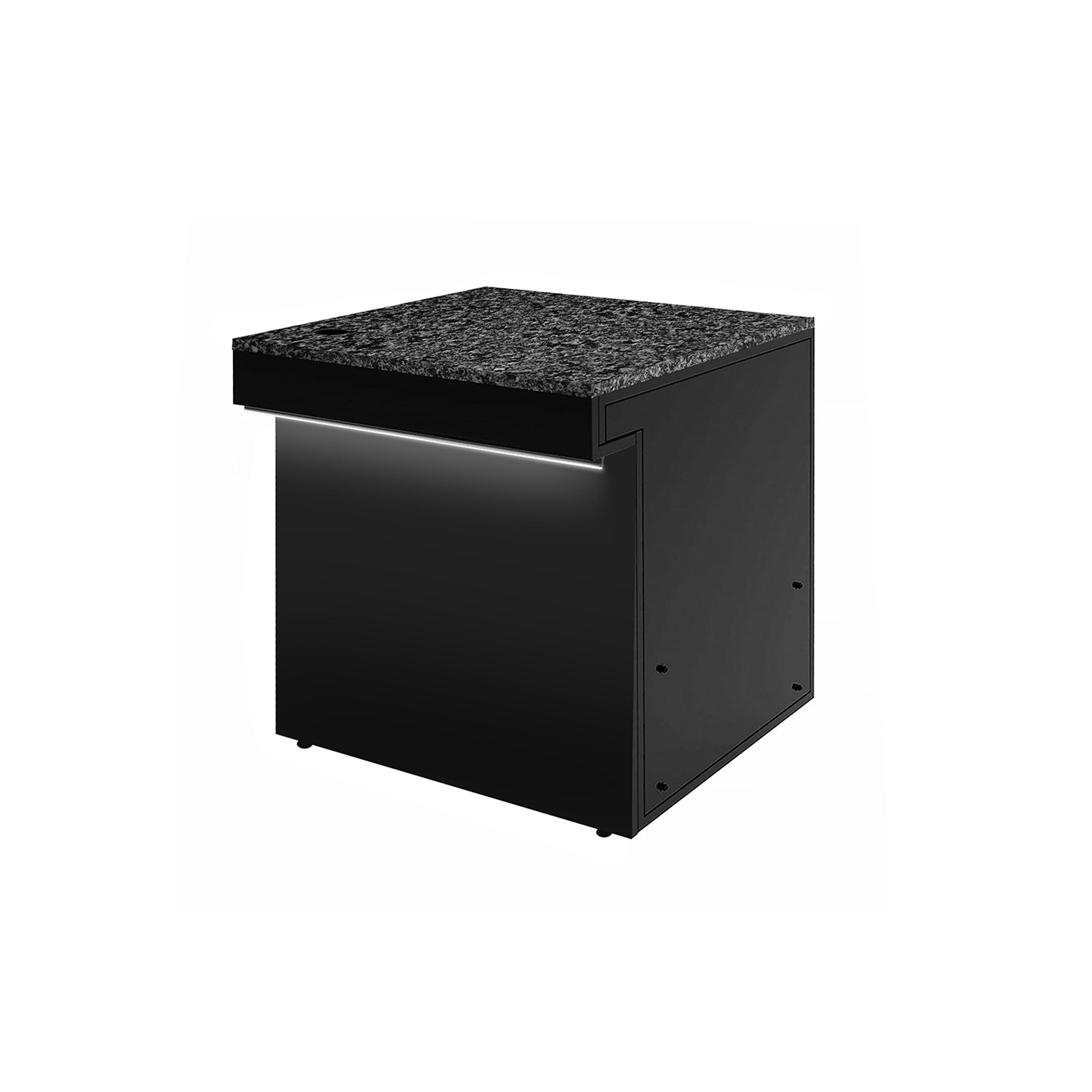 Till Counter TORONTO - 900mm - Black front panel - Black granite worktop