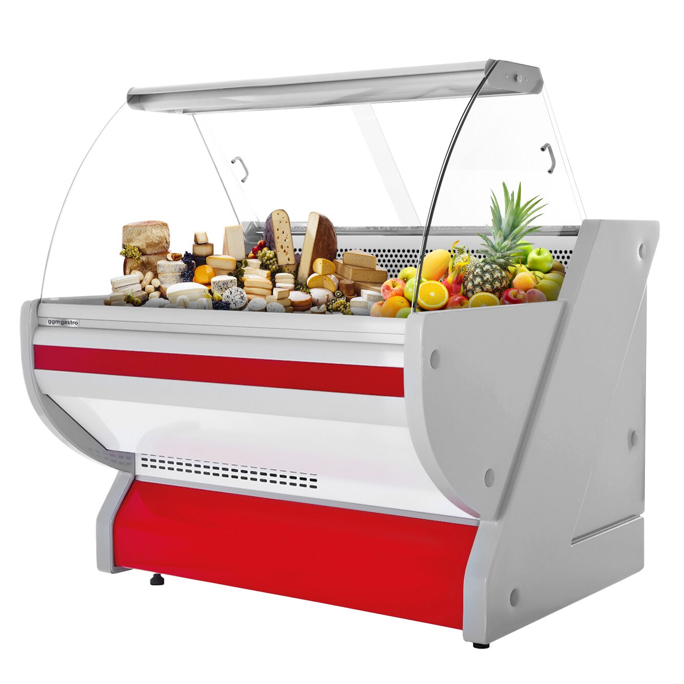 Comptoir vitrine réfrigérée - 990x1150mm - +1/+10°C - Vitre bombée - Éclairage intérieur - 250L