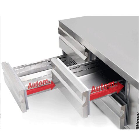 Commercial Refrigerated Counter PREMIUM PLUS - +2 to +8°C - 1400mm - 190L - 4 Drawer - 4x GN 1/1
