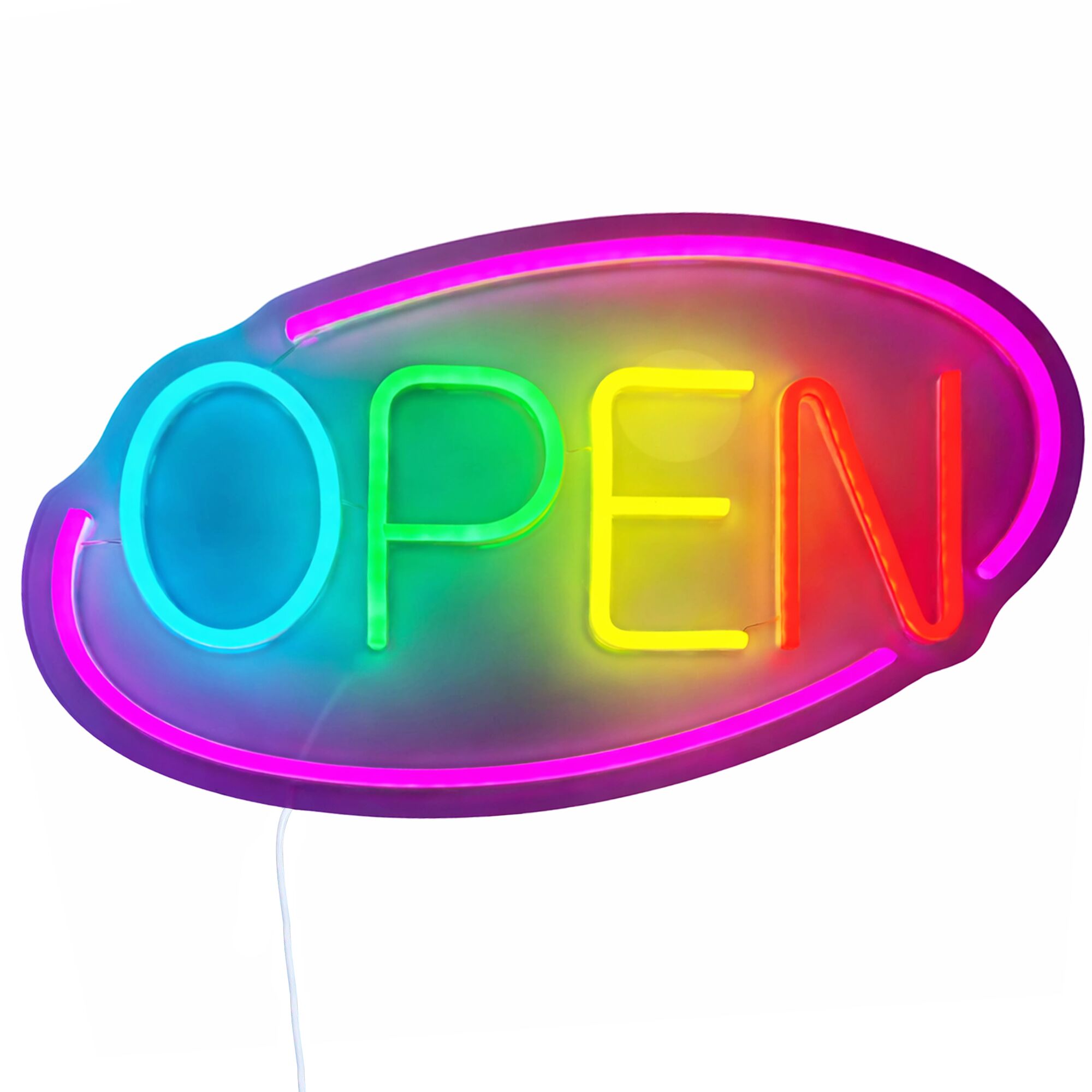 Enseigne lumineuse LED - OPEN - dimmable - Magenta - Multicolore