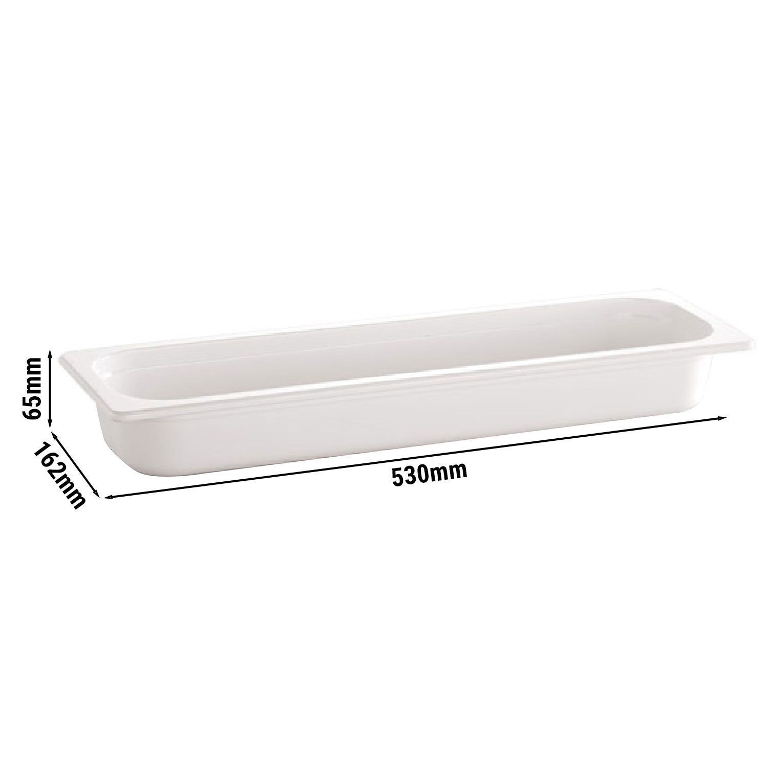 (6 pièces) Bac en mélamine GN 2/4 - ECOLINE - 3 litres - Hauteur : 65 mm