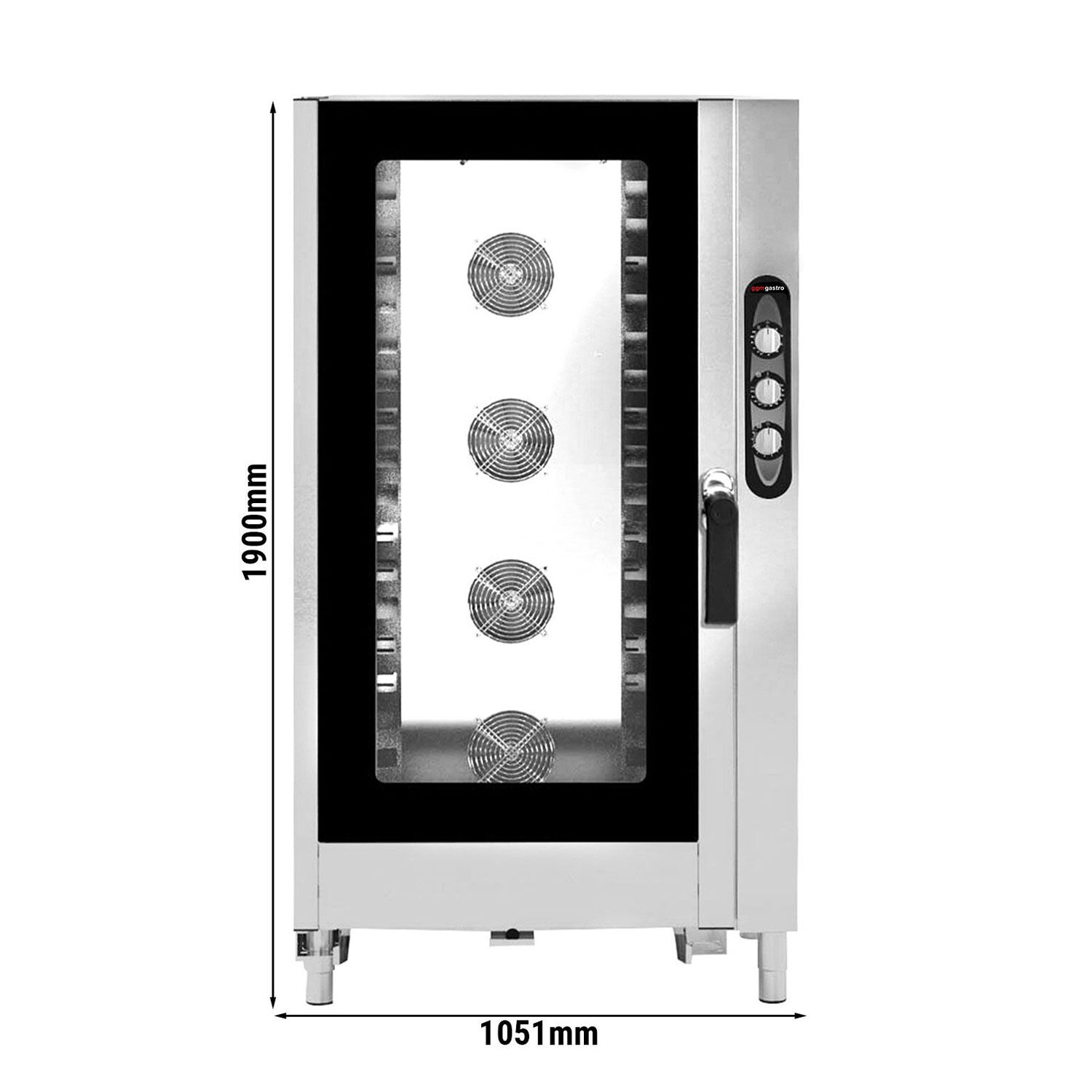 Electric Commercial Combi Oven - Manual Controls - 20x GN 1/1 - incl. Trolley