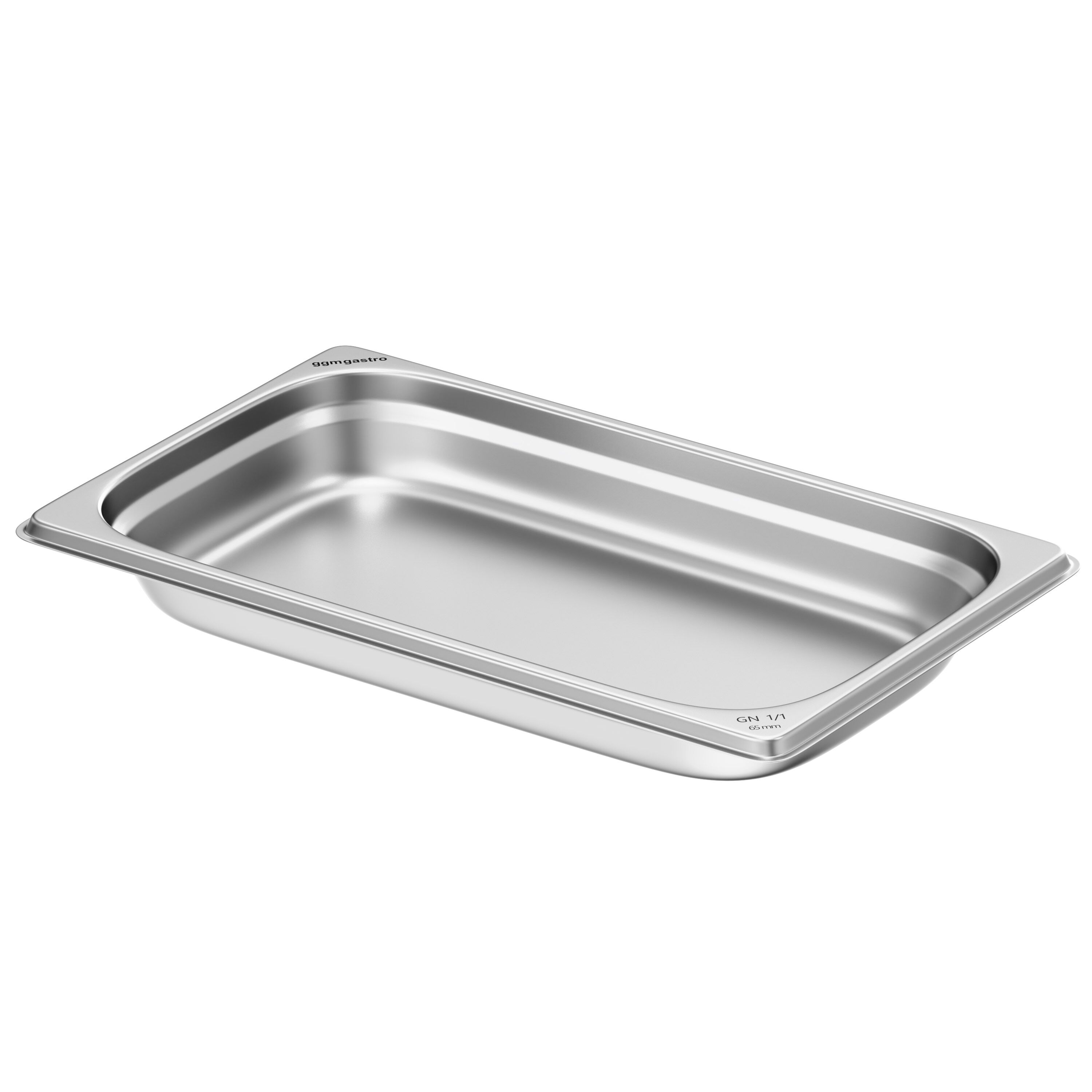 (6 st) Kantin i rostfritt stål GN 1/1 - Djup: 65 mm