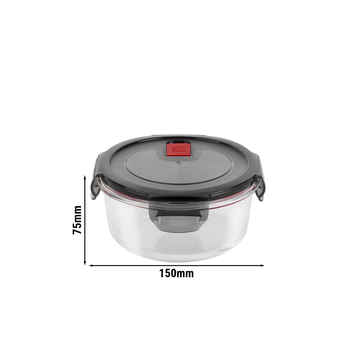 ZWILLING | Gusto Round Food Storage Container – 0.6 L - Borosilicate Glass - Airtight Leakproof