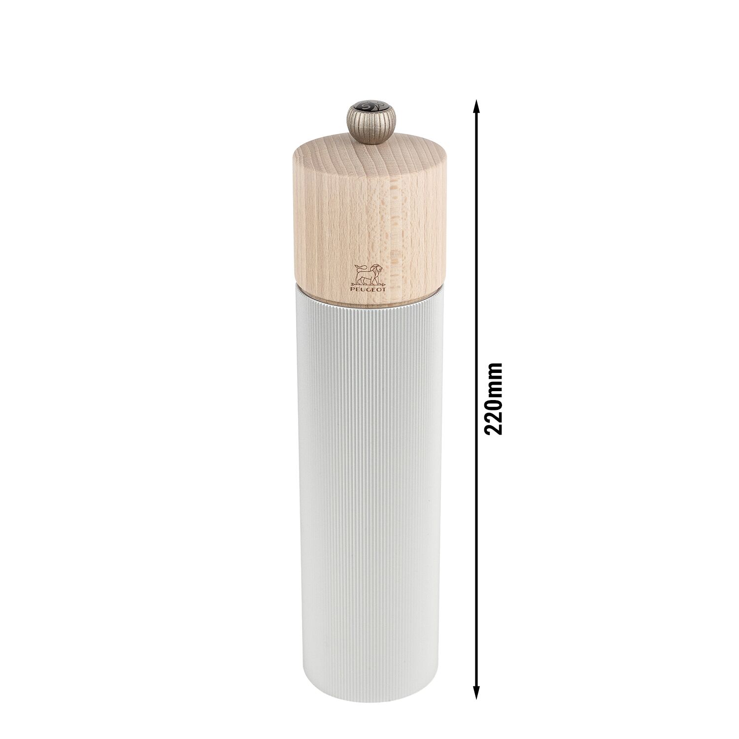 (6 pièces) PEUGEOT | LINE - Moulin à sel - Bois/Aluminium - Naturel - Hauteur : 220 mm