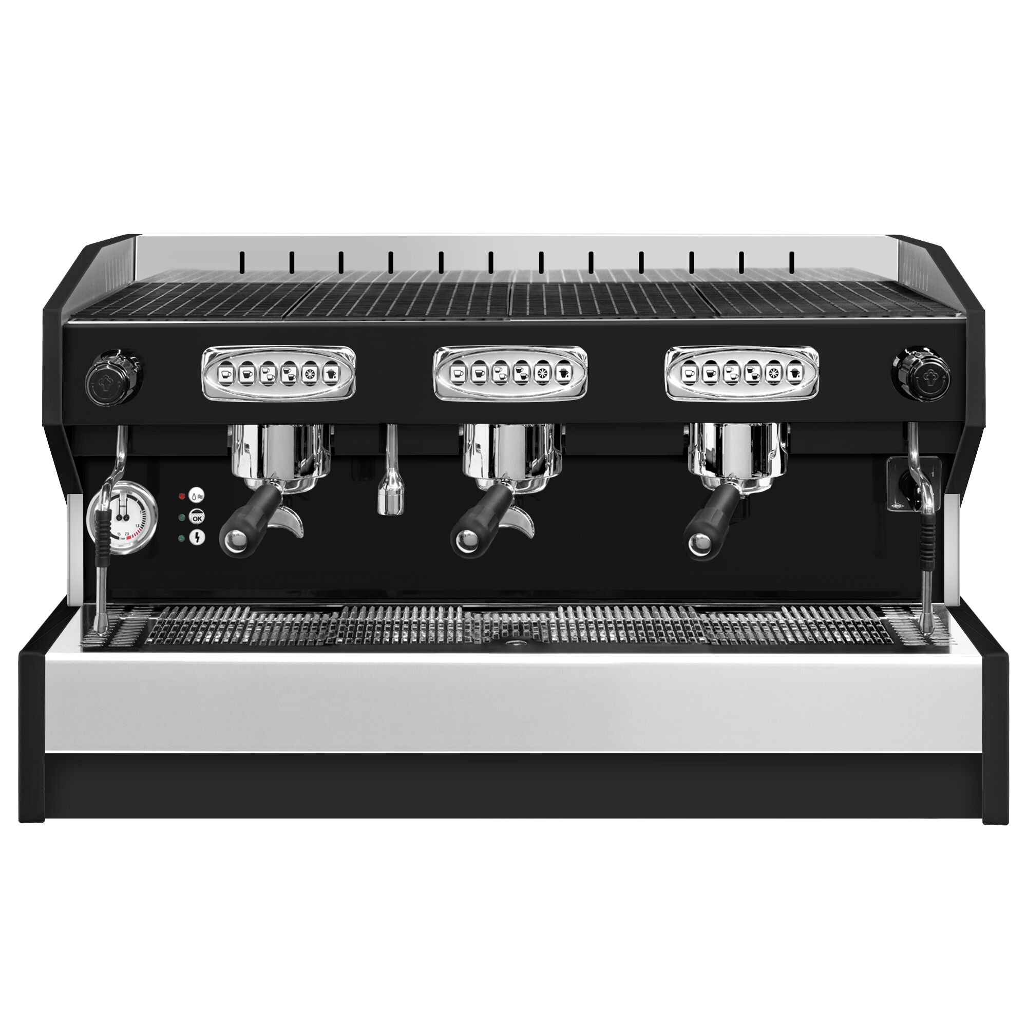 Machine à café porte-filtre « Eminence » – 3 groupes – avec système de préinfusion inclus – Noir