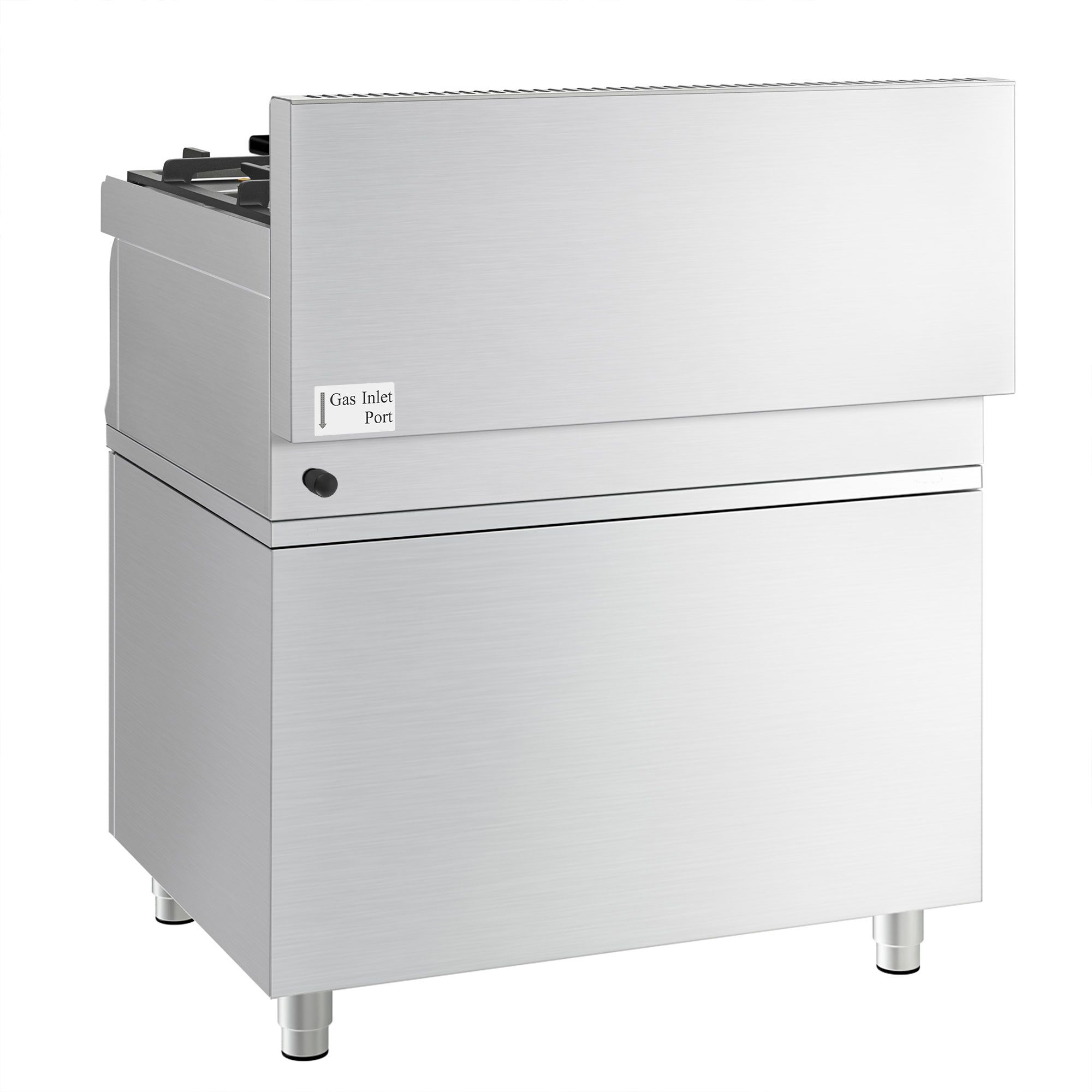 Fourneau à gaz – 14 kW – 4 brûleurs – avec soubassement avec 2 portes
