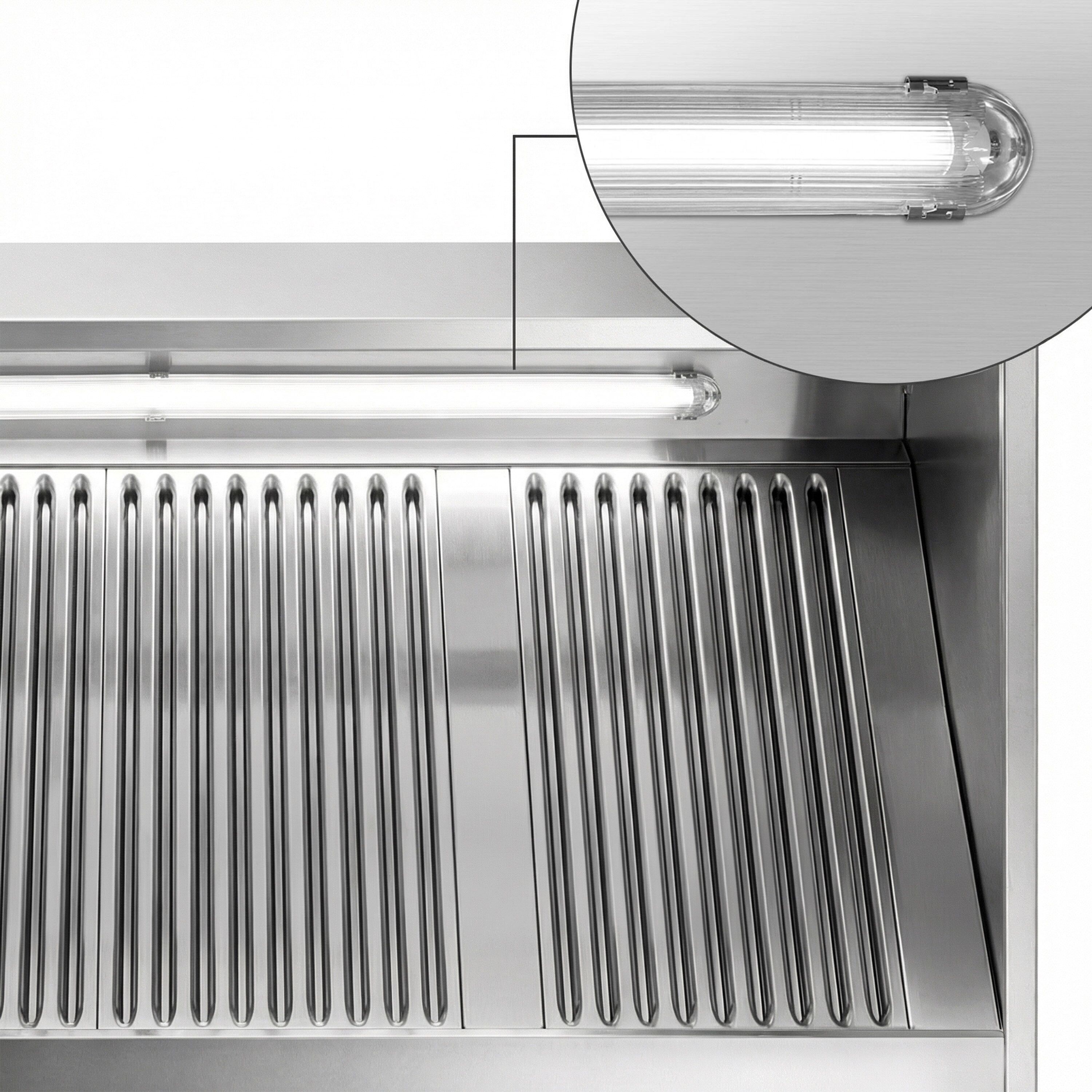 Commercial Wall-Mounted Extractor Hood – 1800mm – with Baffle Filters & Lighting