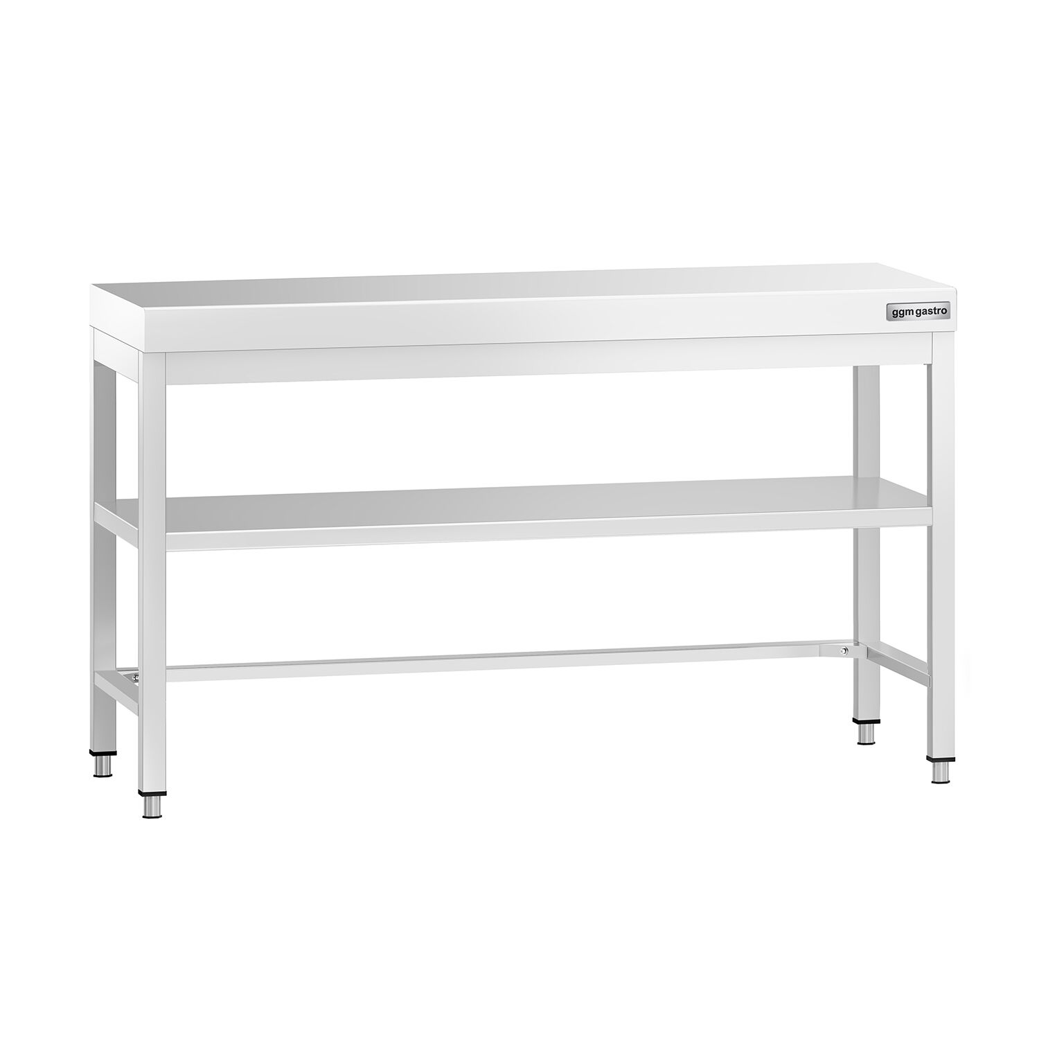 Table de travail en inox PREMIUM – 1400x600 mm – avec tablette inférieure et renforts