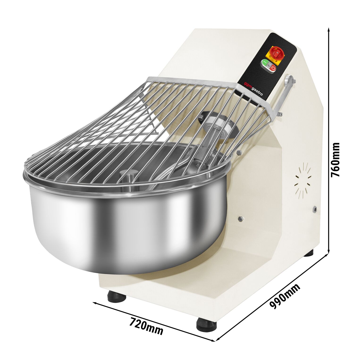 Commercial Spiral Dough Mixer - 80L / 50kg - Fixed Head & Bowl - 400V 3‑Phase