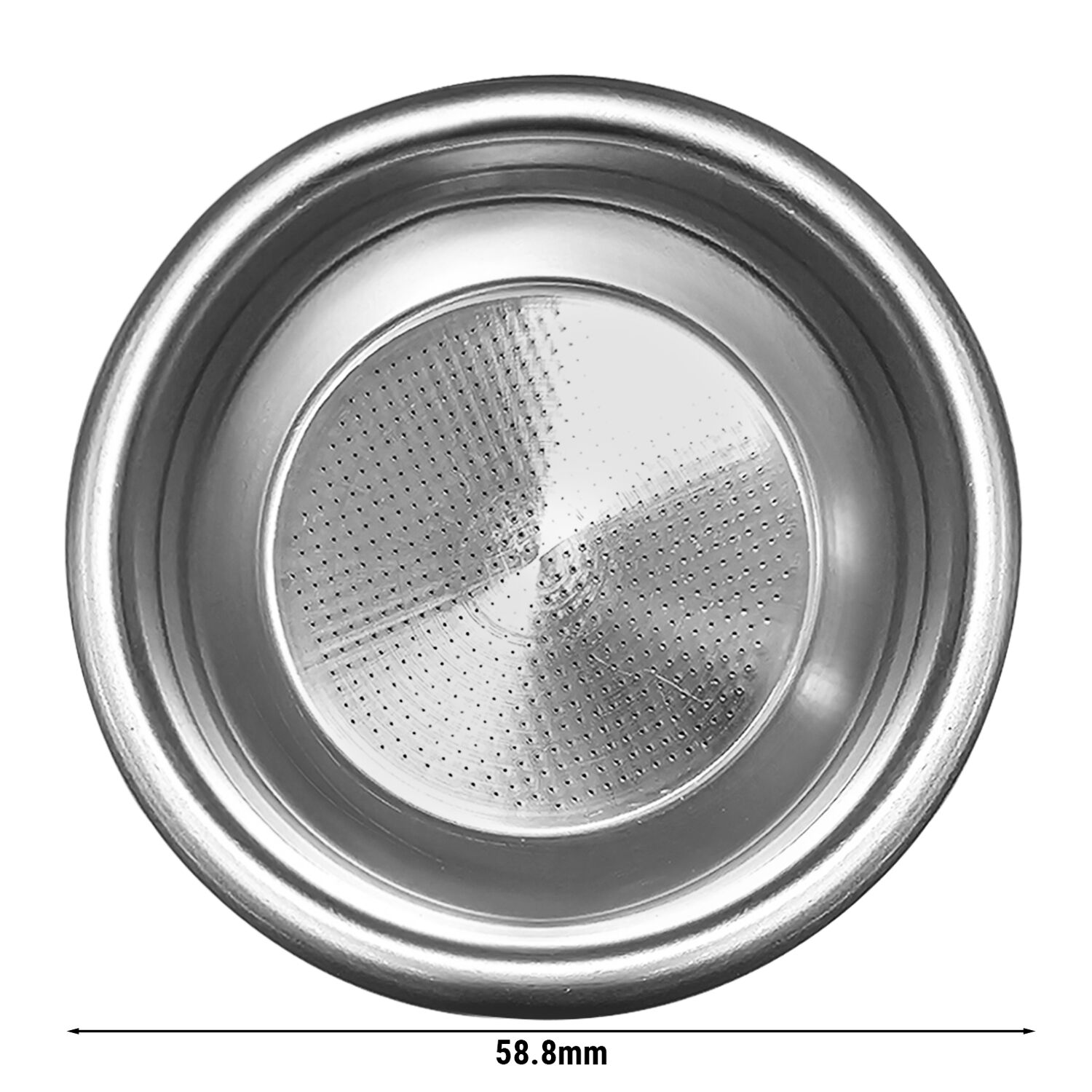 Porte-filtre 2 becs - Acier inoxydable - Ø58,8mm - Poignée en bois - pour Machines à expresso à porte-filtre Allegro, Eminence, Grace & Suprema