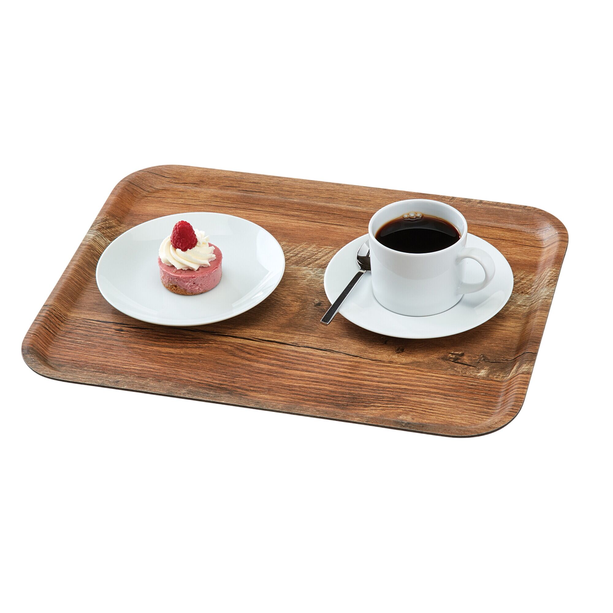 (24 Stück) CAMBRO | MADEIRA - Schichtstofftablett - rechteckig - 330x430mm - Holzoptik - Eiche braun