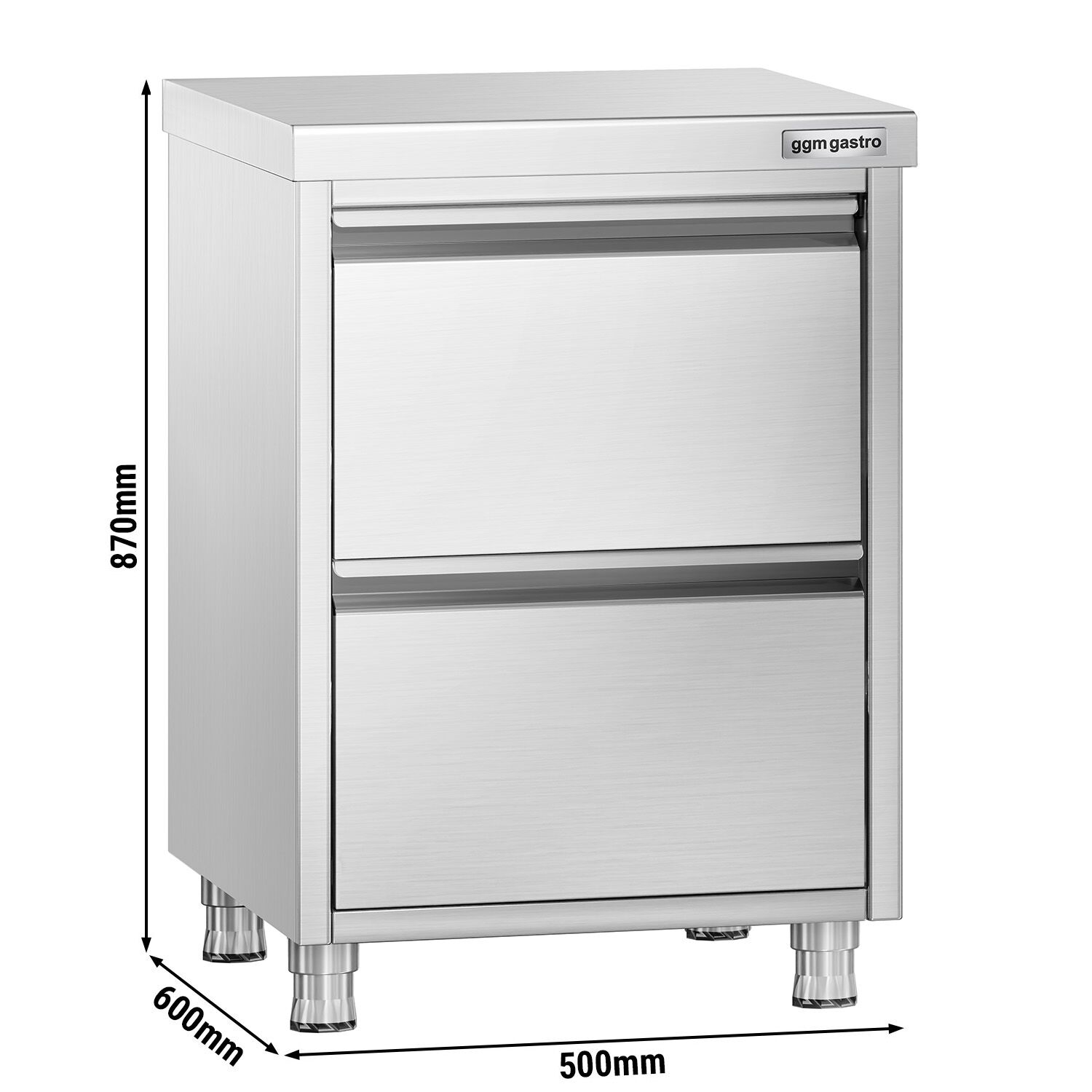 Schubladenschrank PREMIUM mit 2 Schubladen - 500x600mm