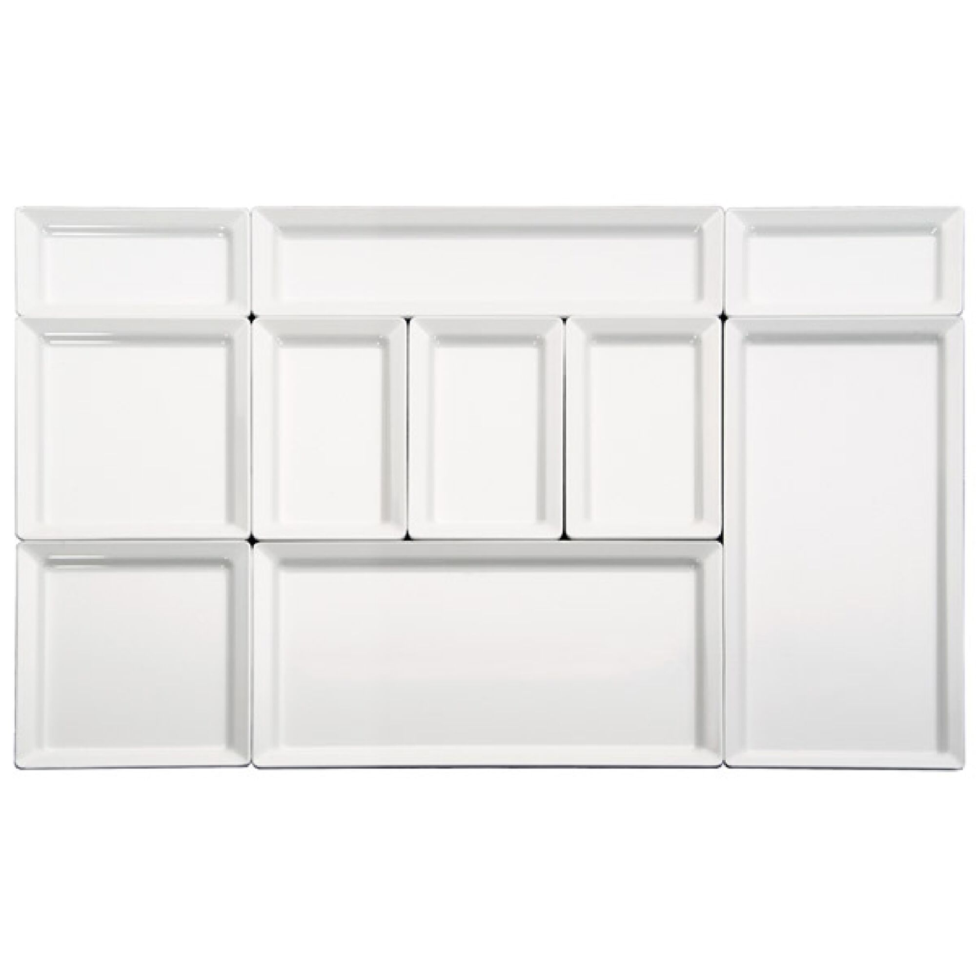 (6 pièces) Plateau GN 1/1 – PURE – Mélamine – Hauteur : 30 mm – Blanc