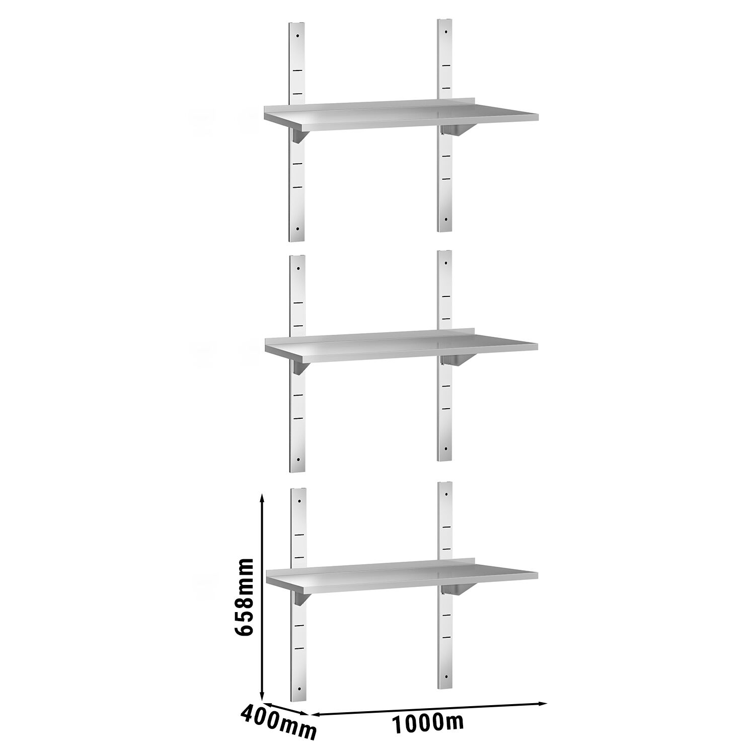 Étagère murale PREMIUM - 1000 x 400 mm - avec 3 niveaux